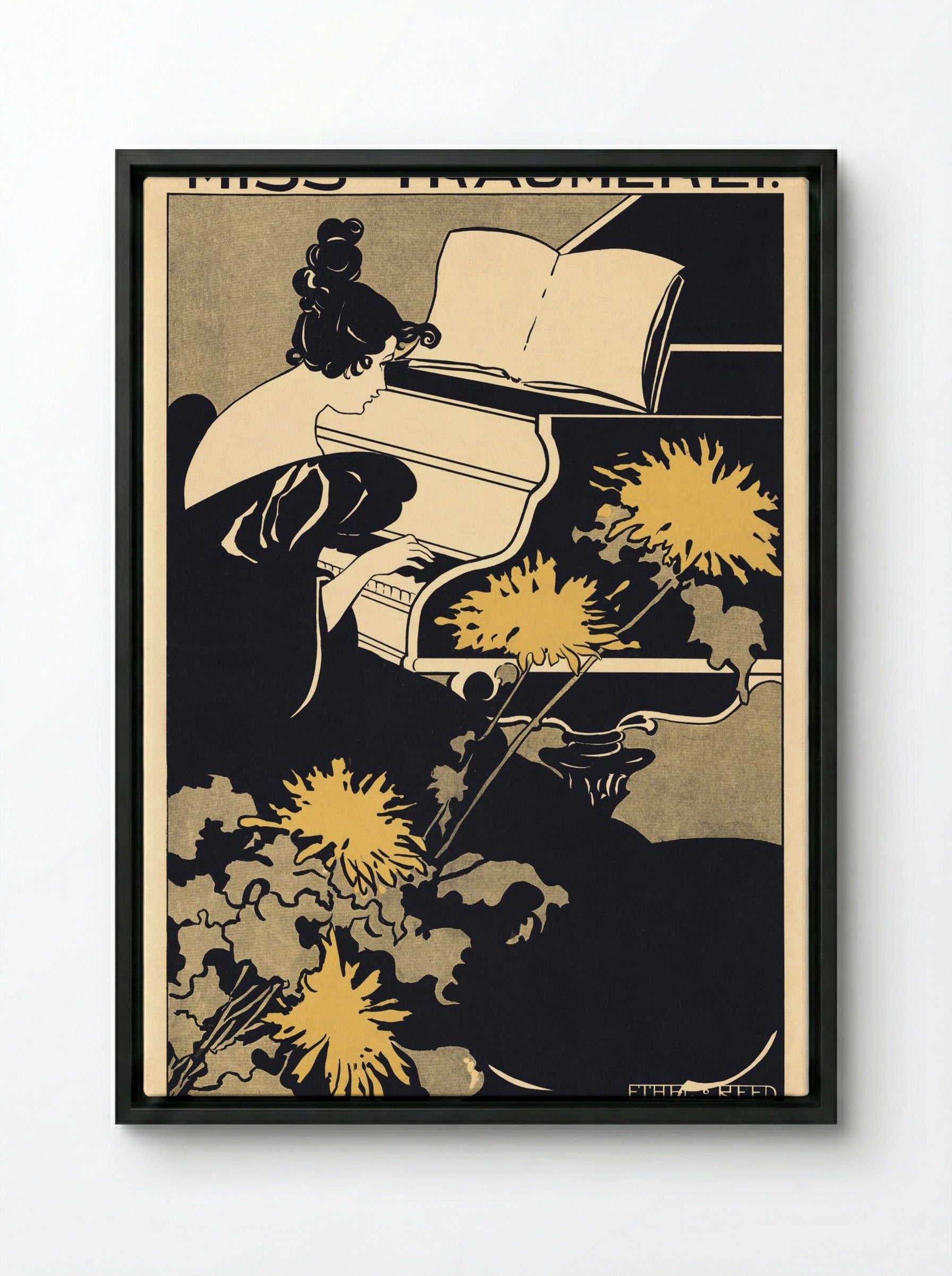 Miss Traumerei - Ethel Reed - Framed Canvas Black