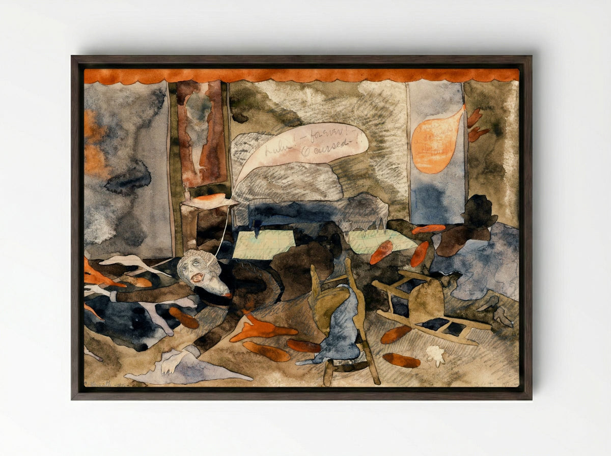 The Death of Countess Geschwitz - Charles Demuth - Framed Canvas Dark Wood