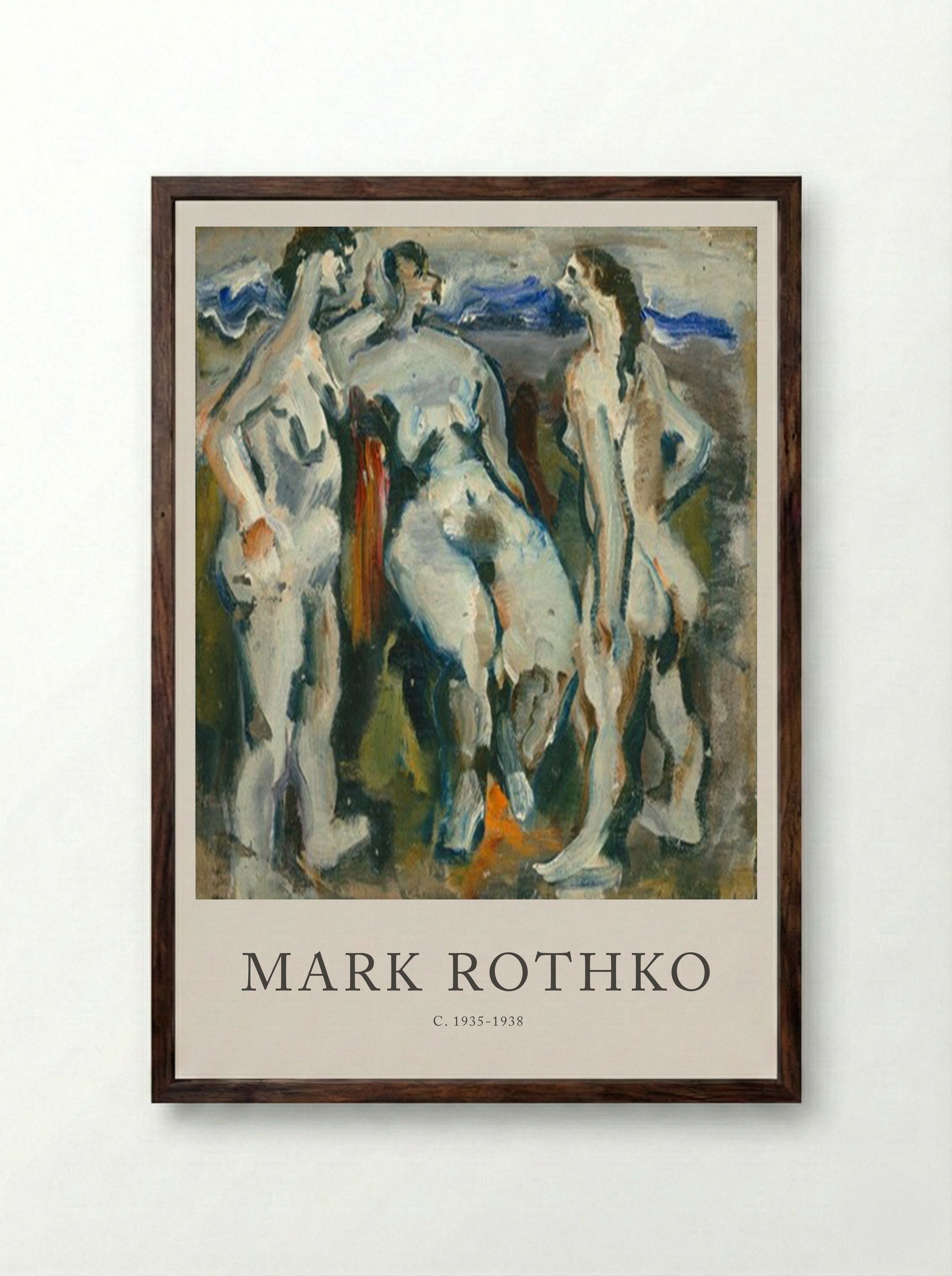 Untitled (Three Nudes) - Mark Rothko - Framed Print Dark Wood