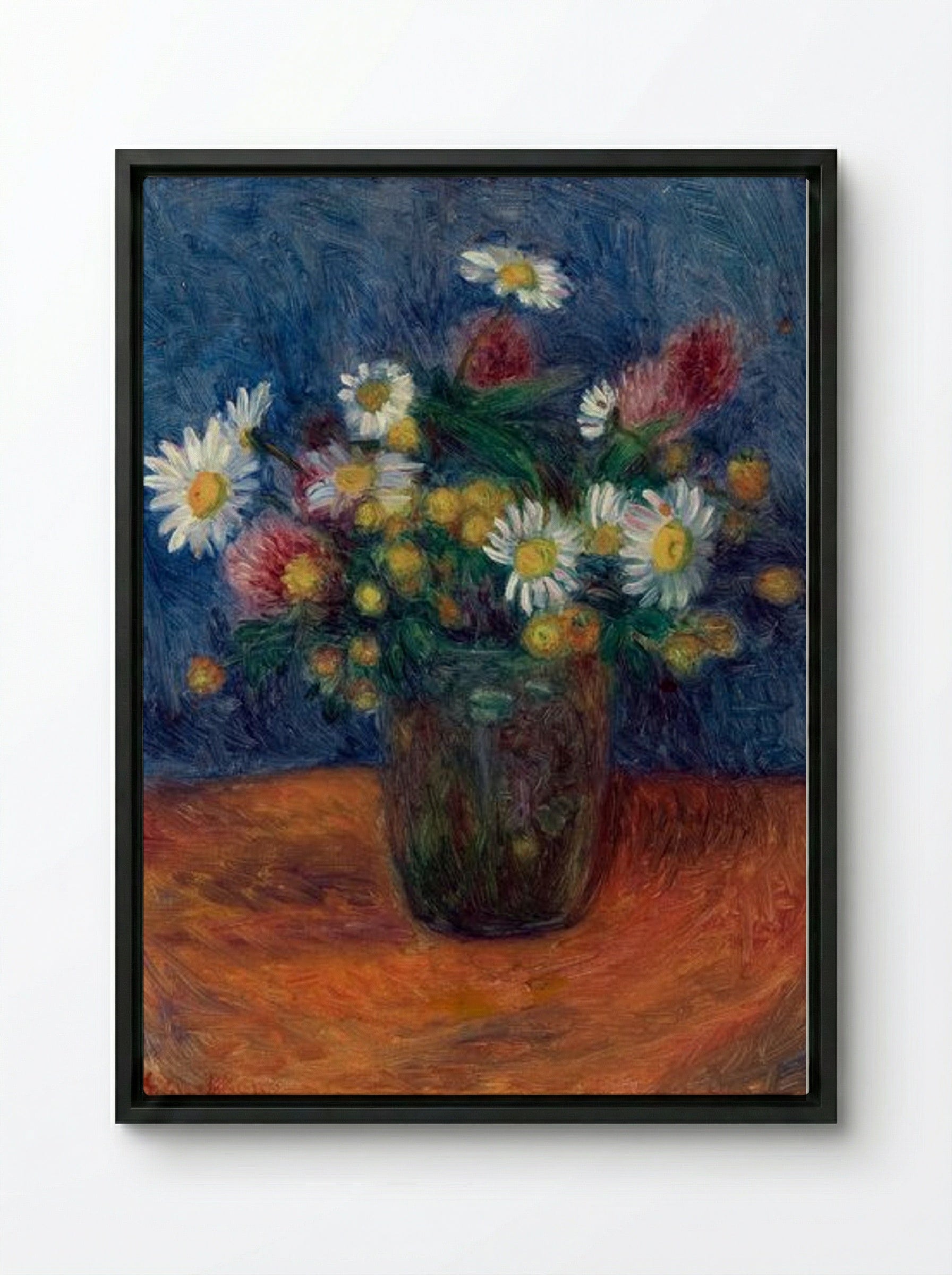 Flowers in a Vase - William James Glackens - Framed Canvas Black