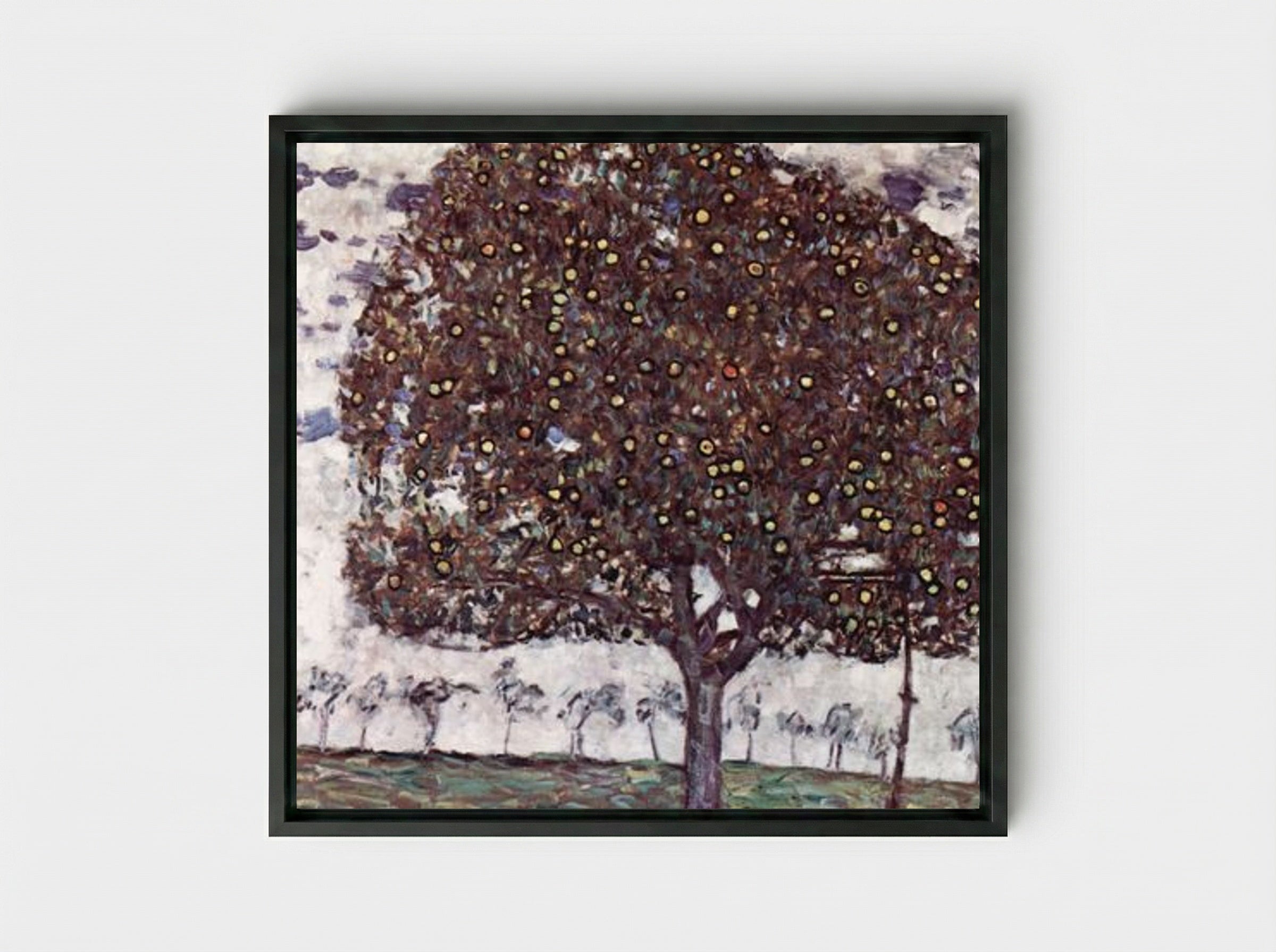 The Apple Tree I - Gustav Klimt - Framed Canvas Black