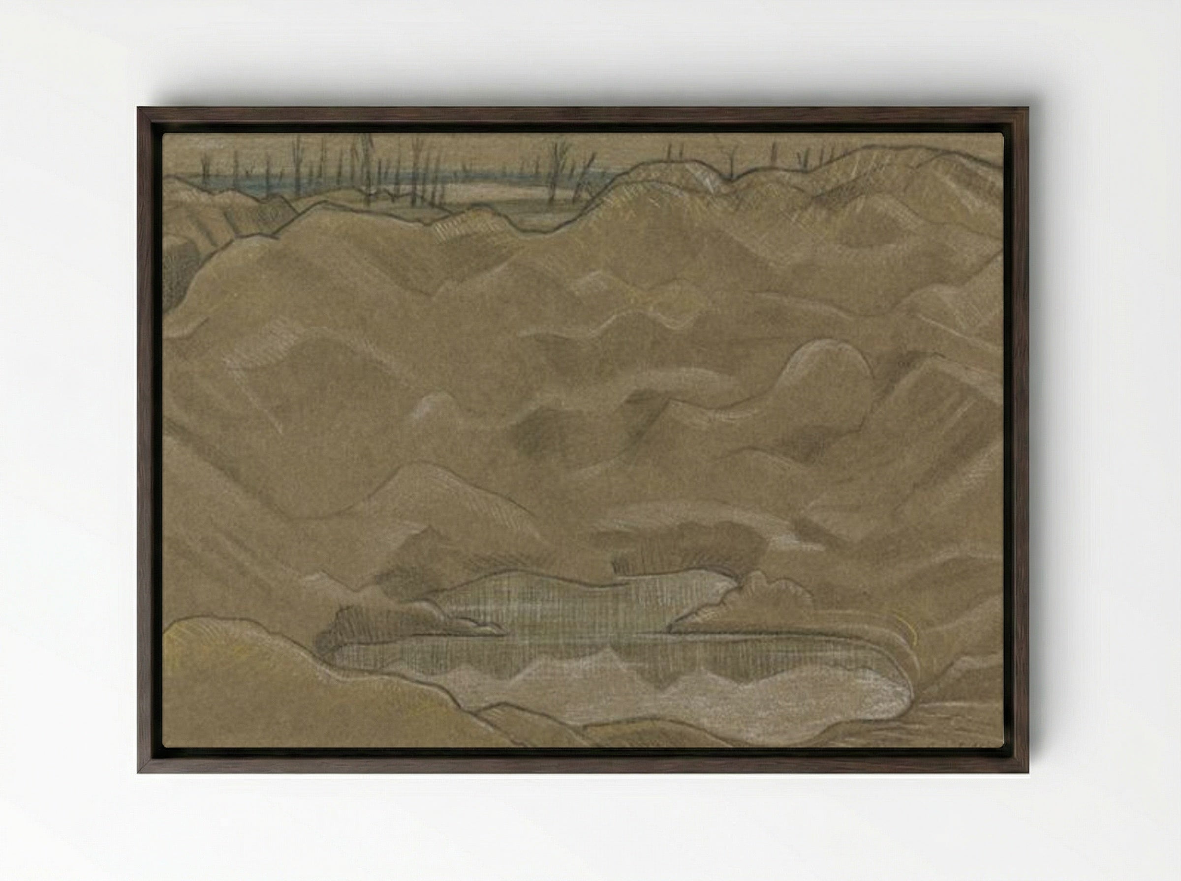 A Shell Crater - Paul Nash - Framed Canvas Dark Wood