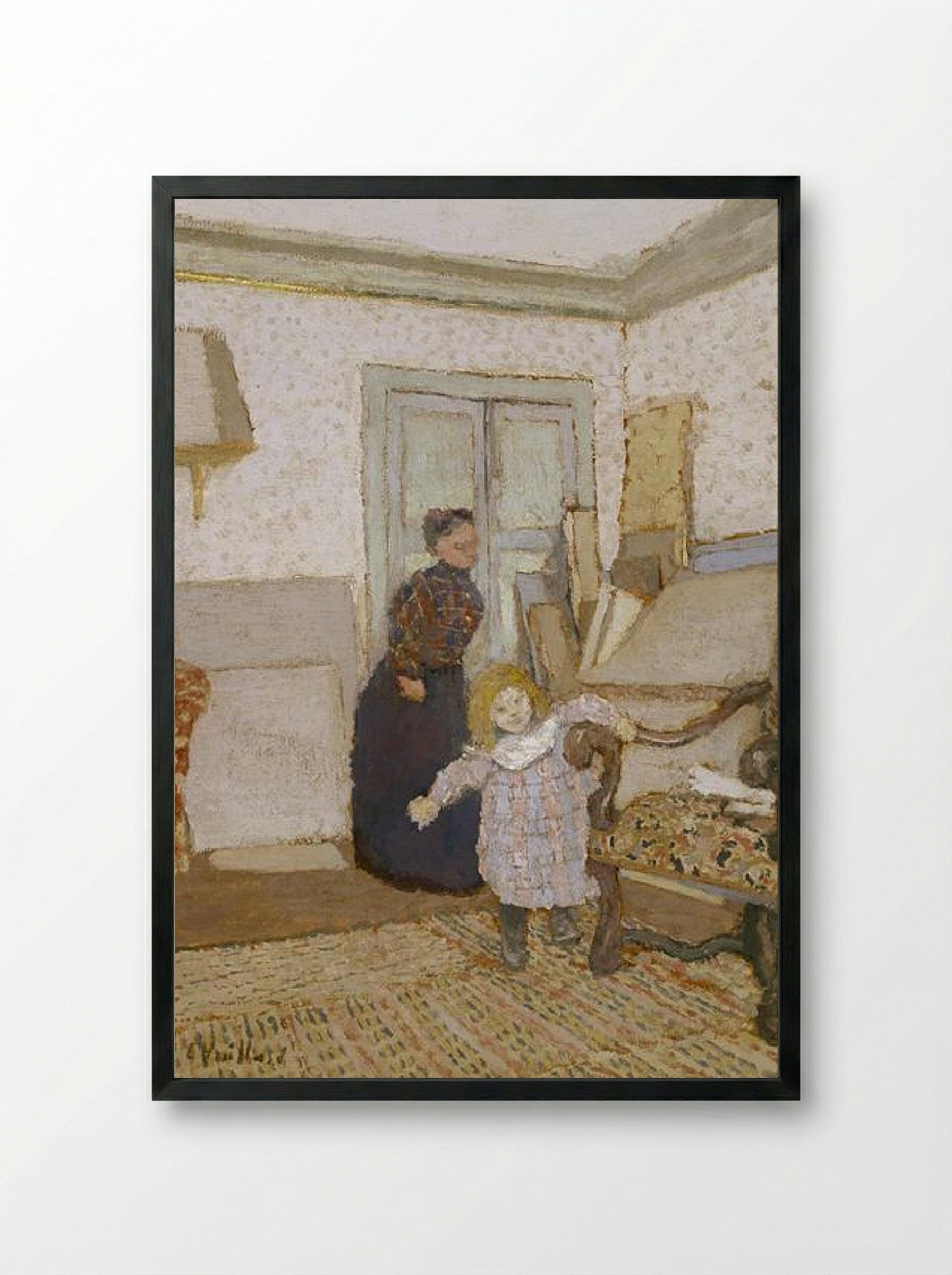 The First Steps - Édouard Vuillard - Framed Print Black