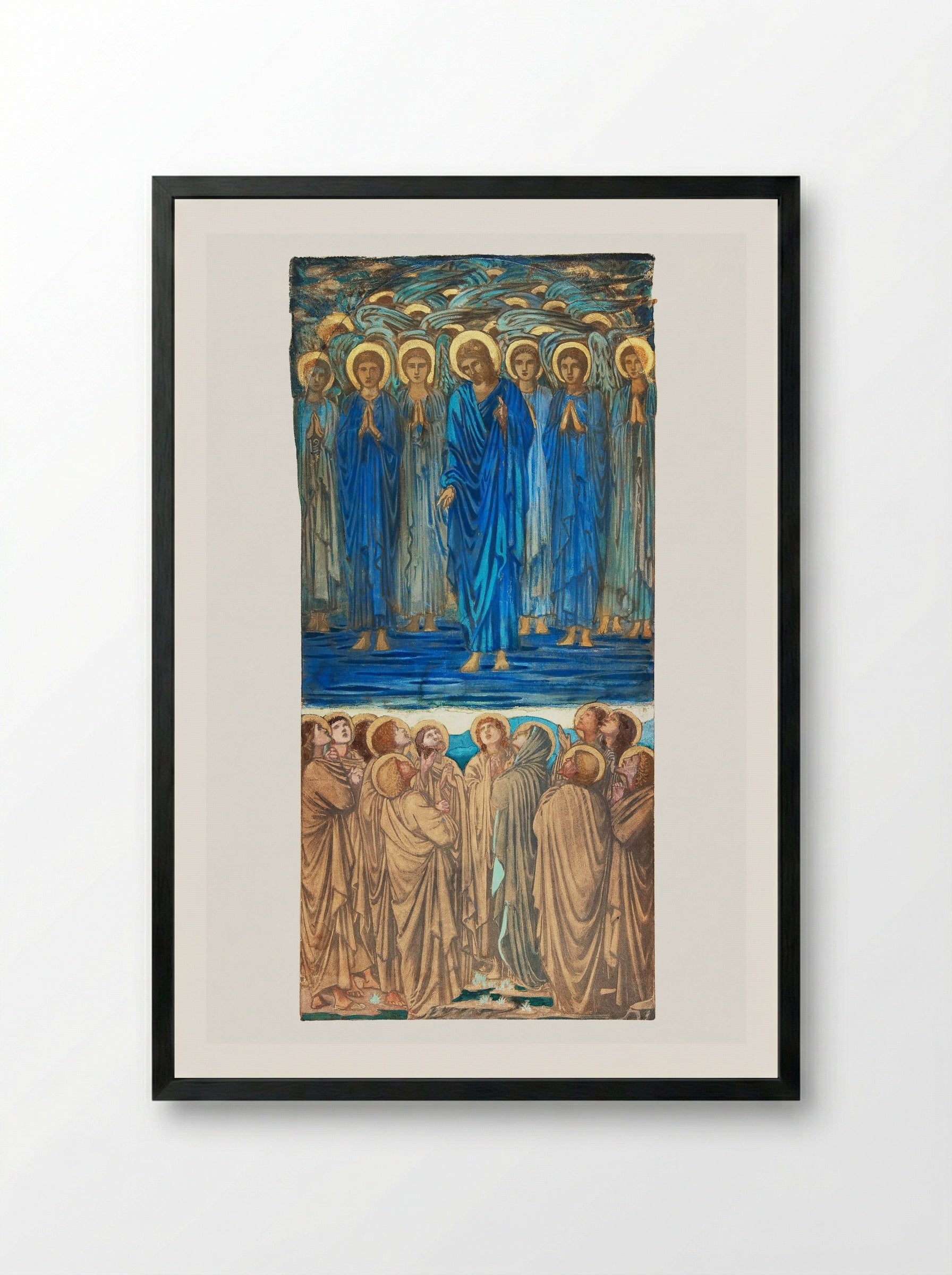Study for 'The Ascension of Christ' Stained-Glass Window - Edward Burne-Jones - Framed Print Black
