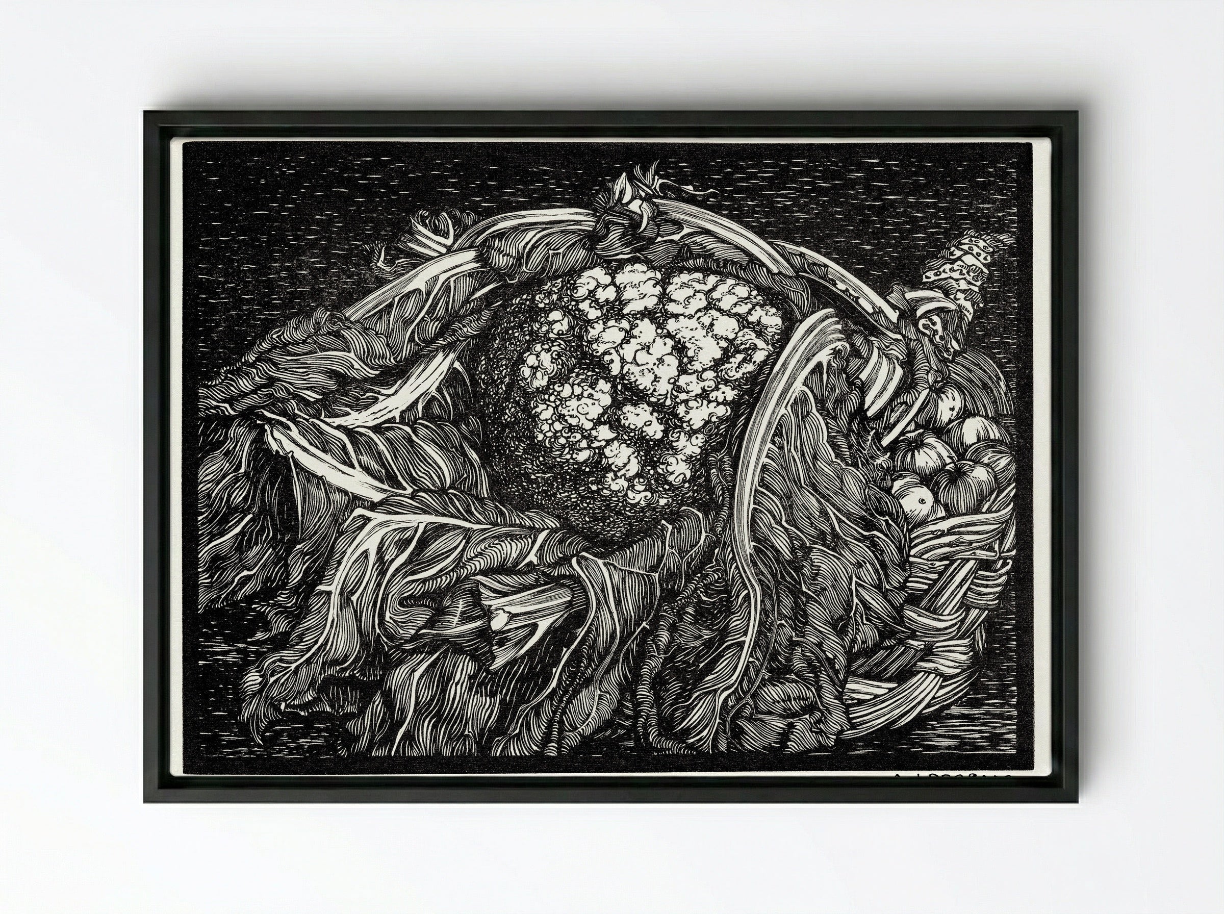 Cauliflower - Julie de Graag - Framed Canvas Black