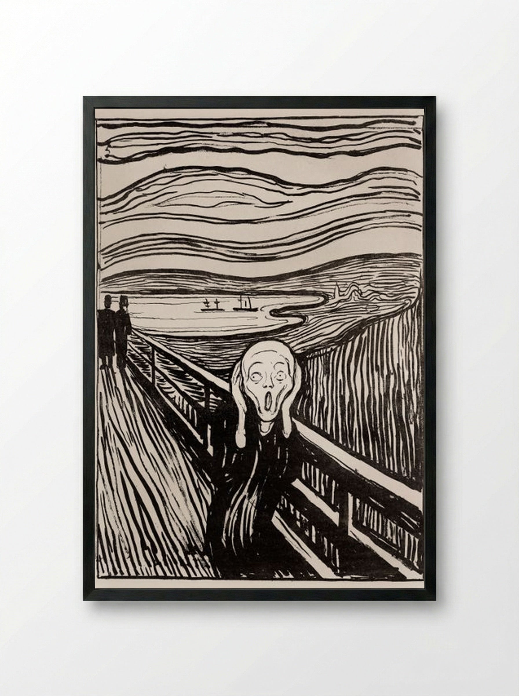 The Scream - Edvard Munch - Framed Print Black
