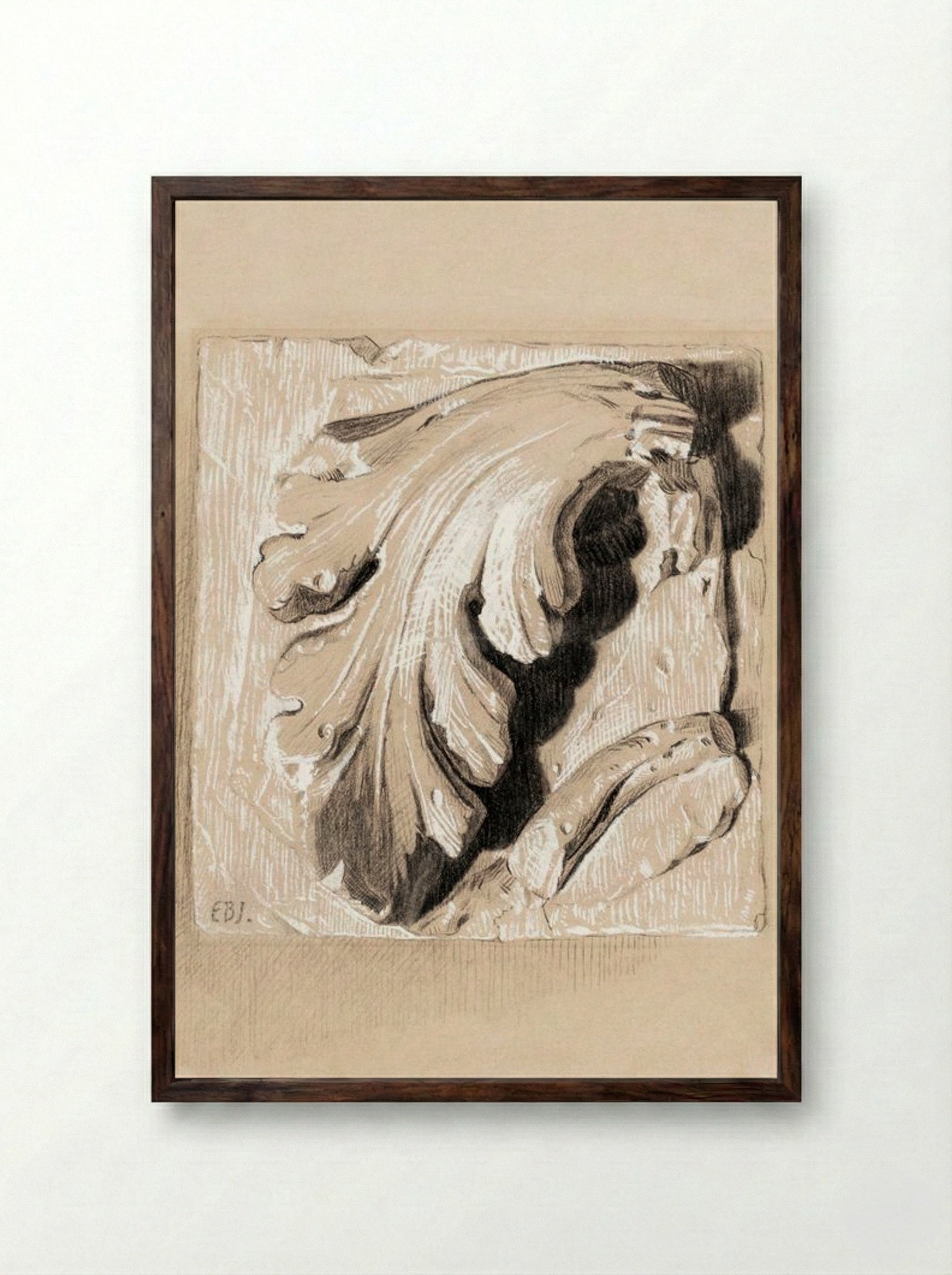 A Fragment from an Antique Frieze - Edward Burne-Jones - Framed Print Dark Wood