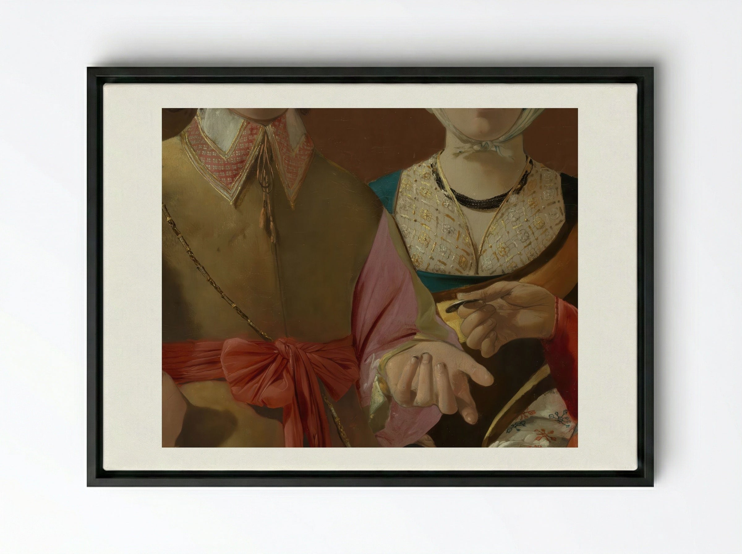 The Fortune Teller - Georges de La Tour - Framed Canvas Black