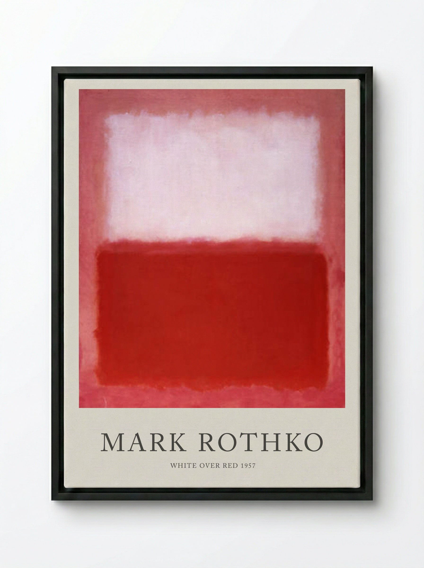 White Over Red - Mark Rothko - Framed Canvas Black