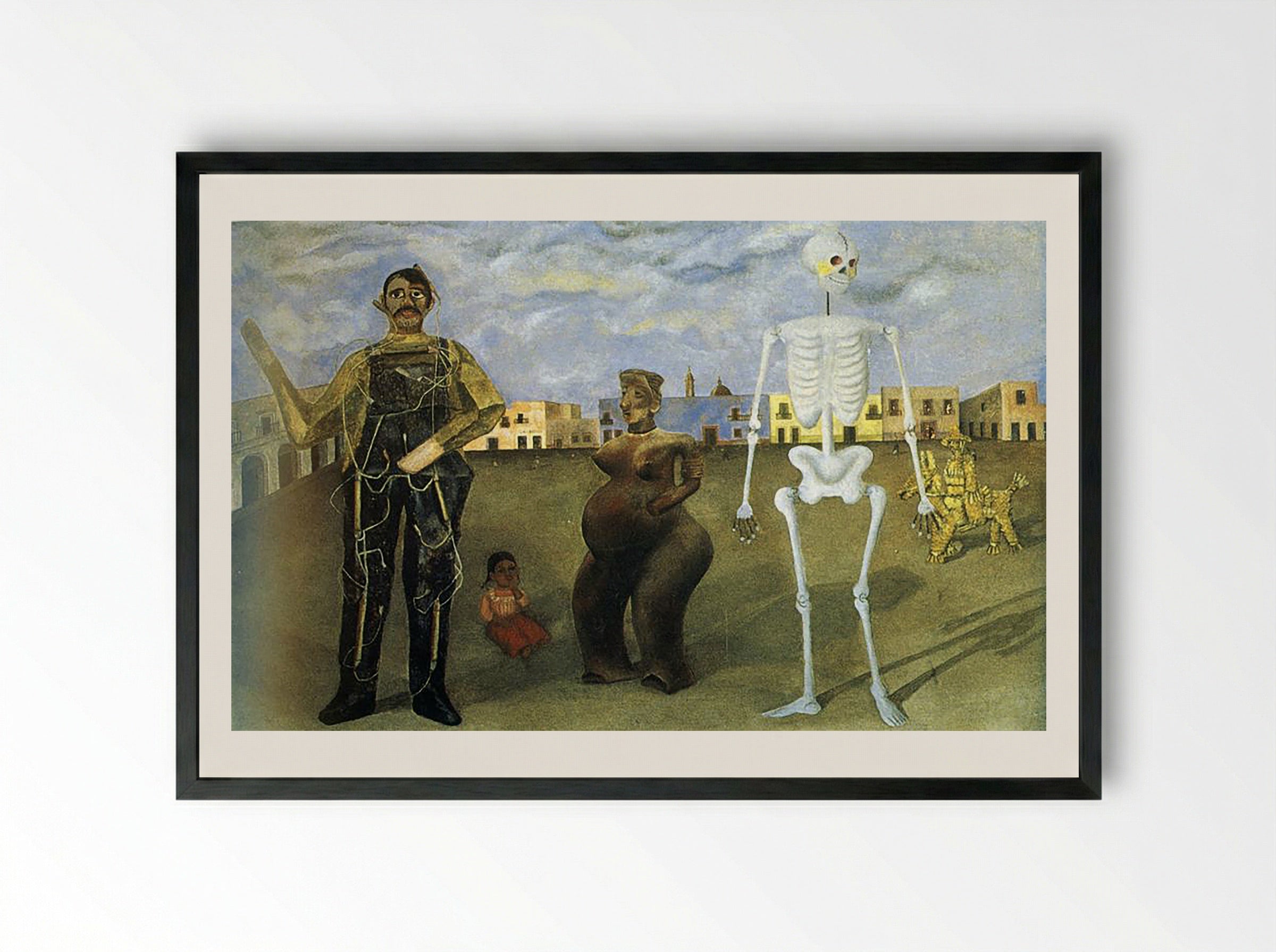 Four Inhabitants of Mexico - Frida Kahlo - Framed Print Black