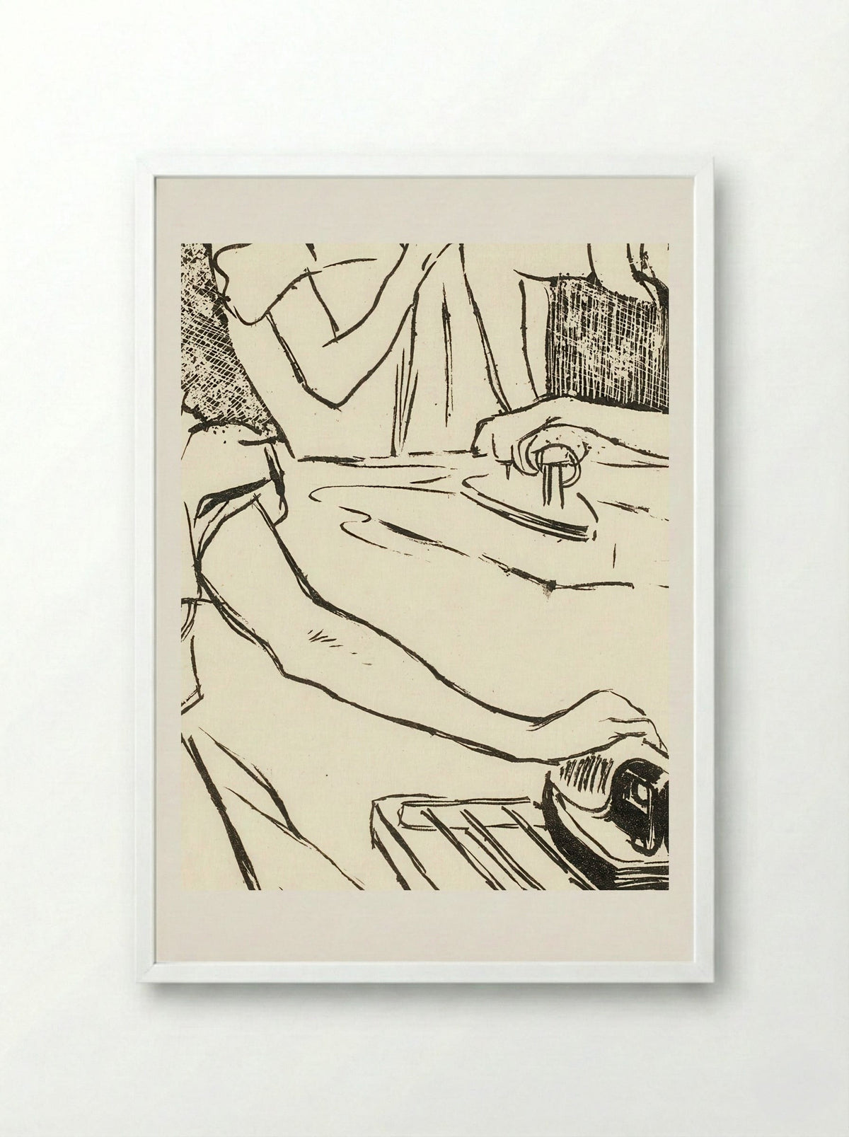 Les Blanchisseuses - Théophile Alexandre Steinlen - Framed Print White