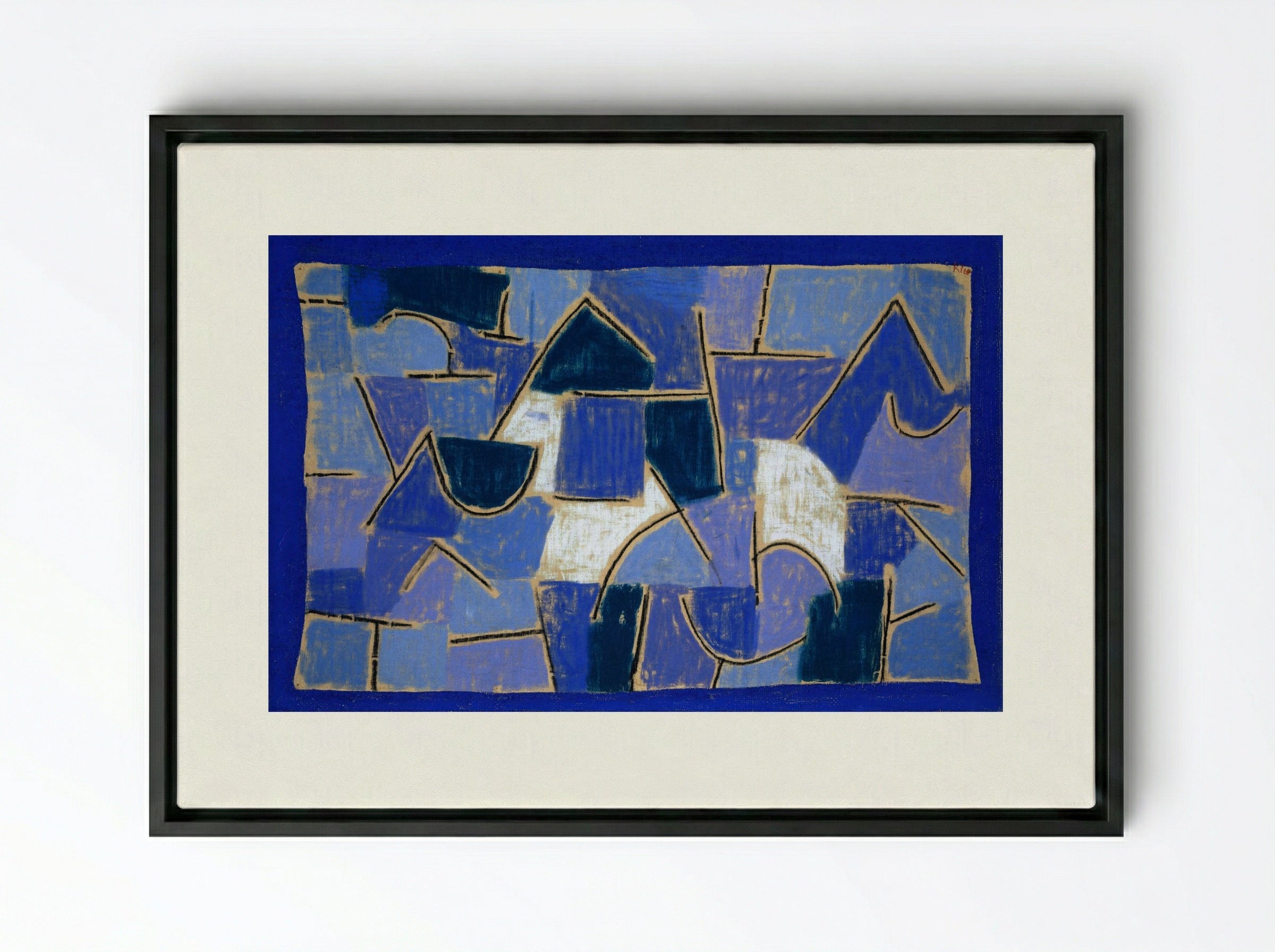Blue Night - Paul Klee - Framed Canvas Black