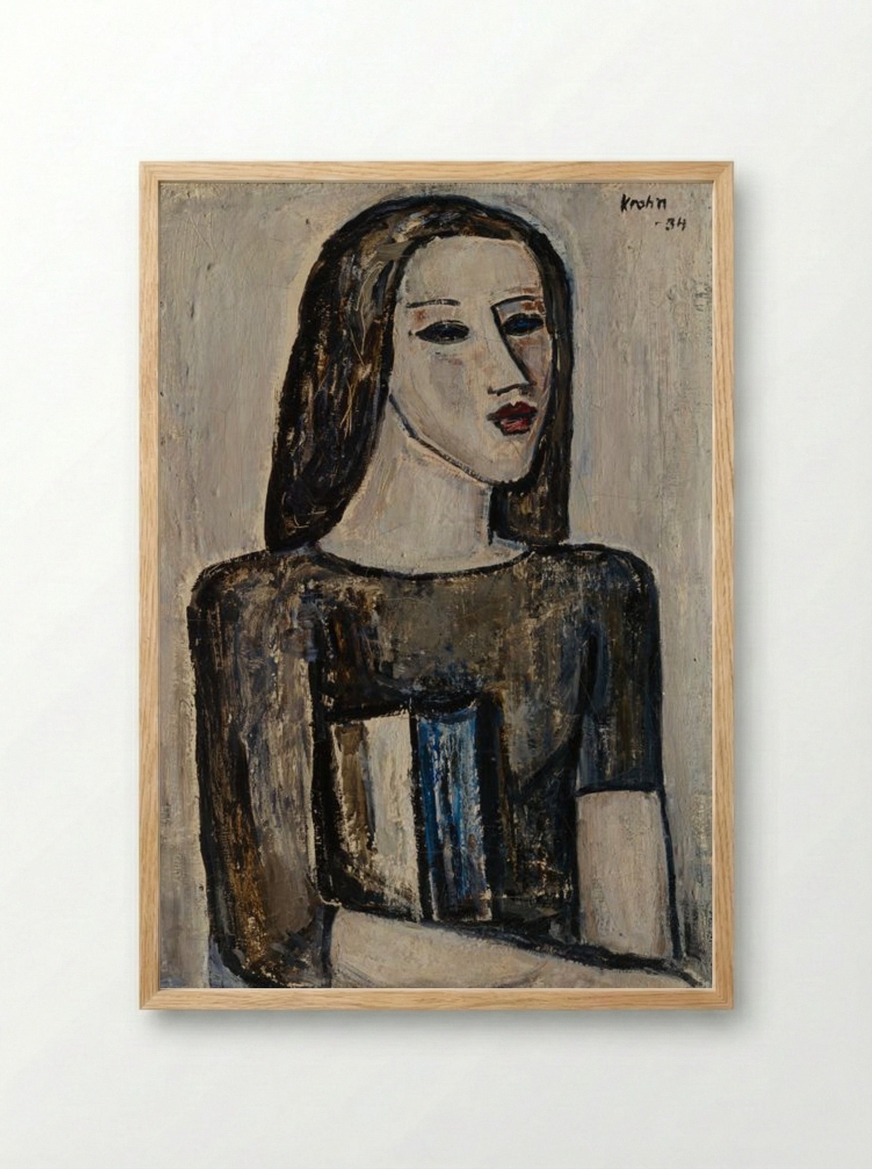 Schoolgirl - Ernst Krohn - Framed Print Wood