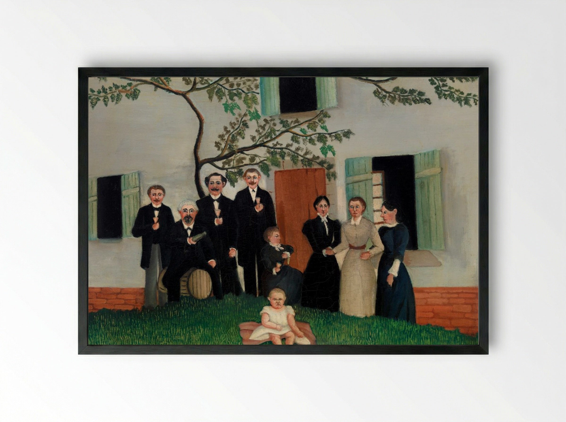 The Family (La Famille) - Henri Rousseau - Framed Print Black