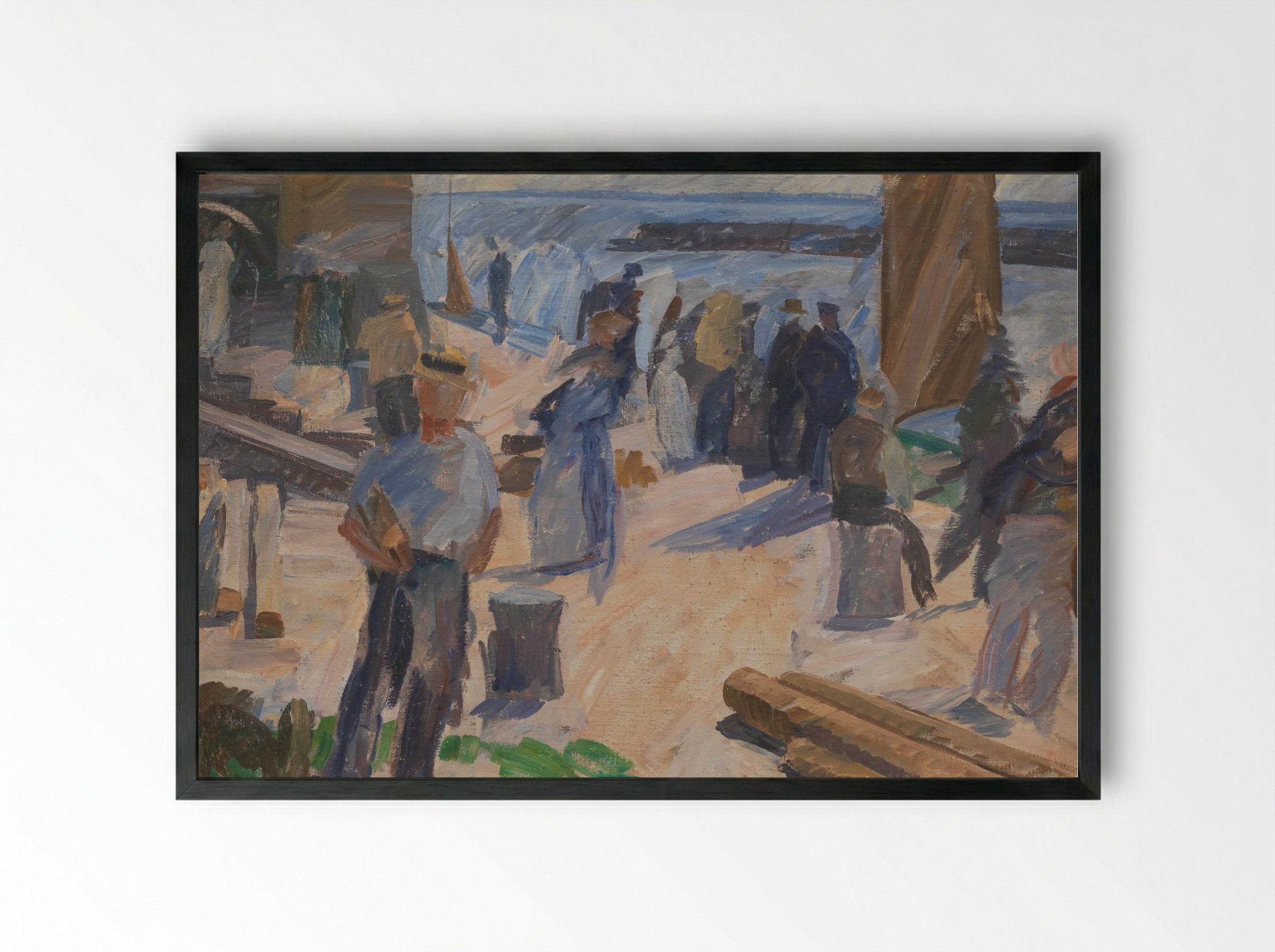 The Mail Boat is Coming, Christianshavn - Edvard Weie - Framed Print Black