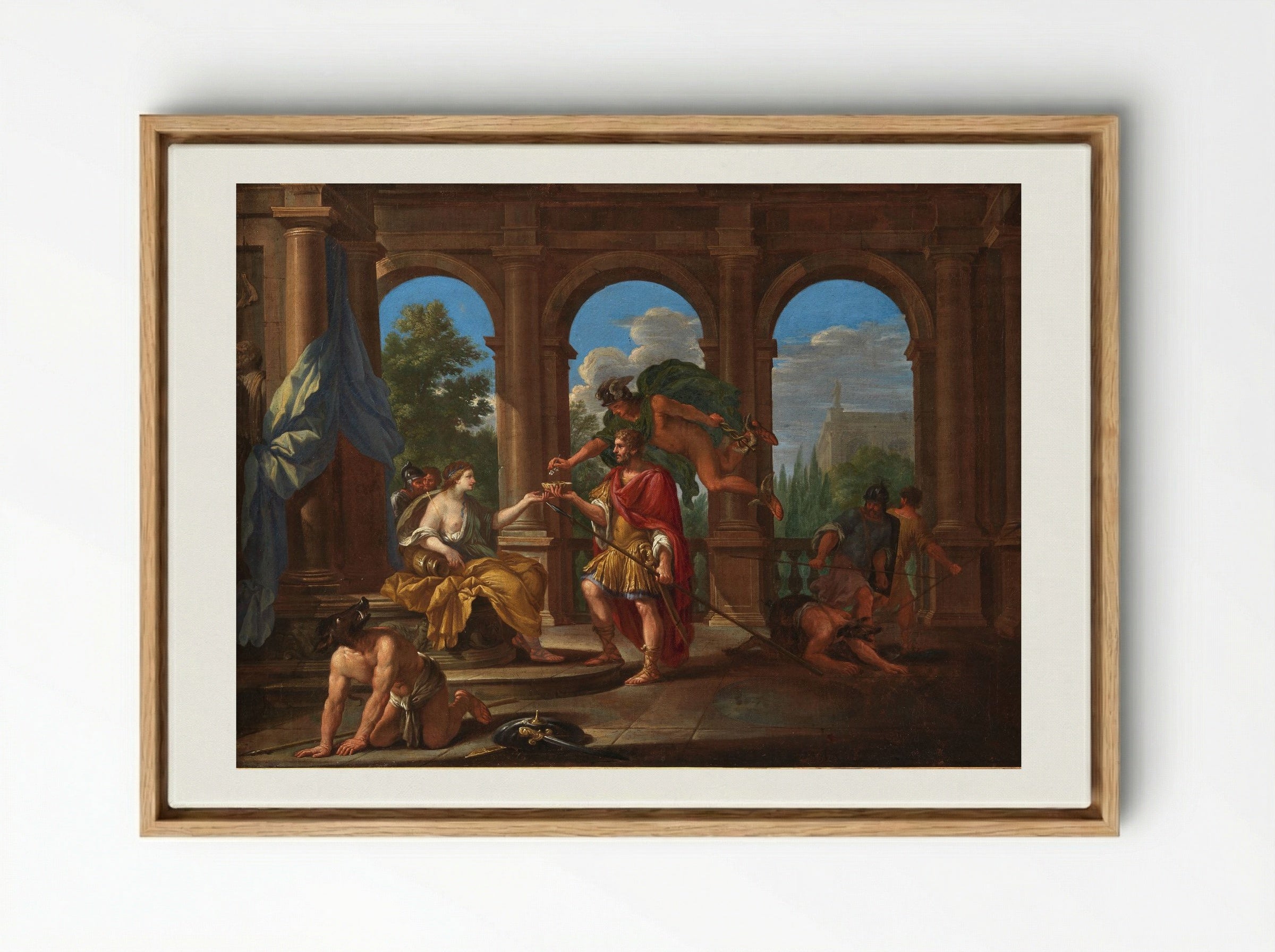 Church and Odysseus - Pietro da Cortona - Framed Canvas Wood