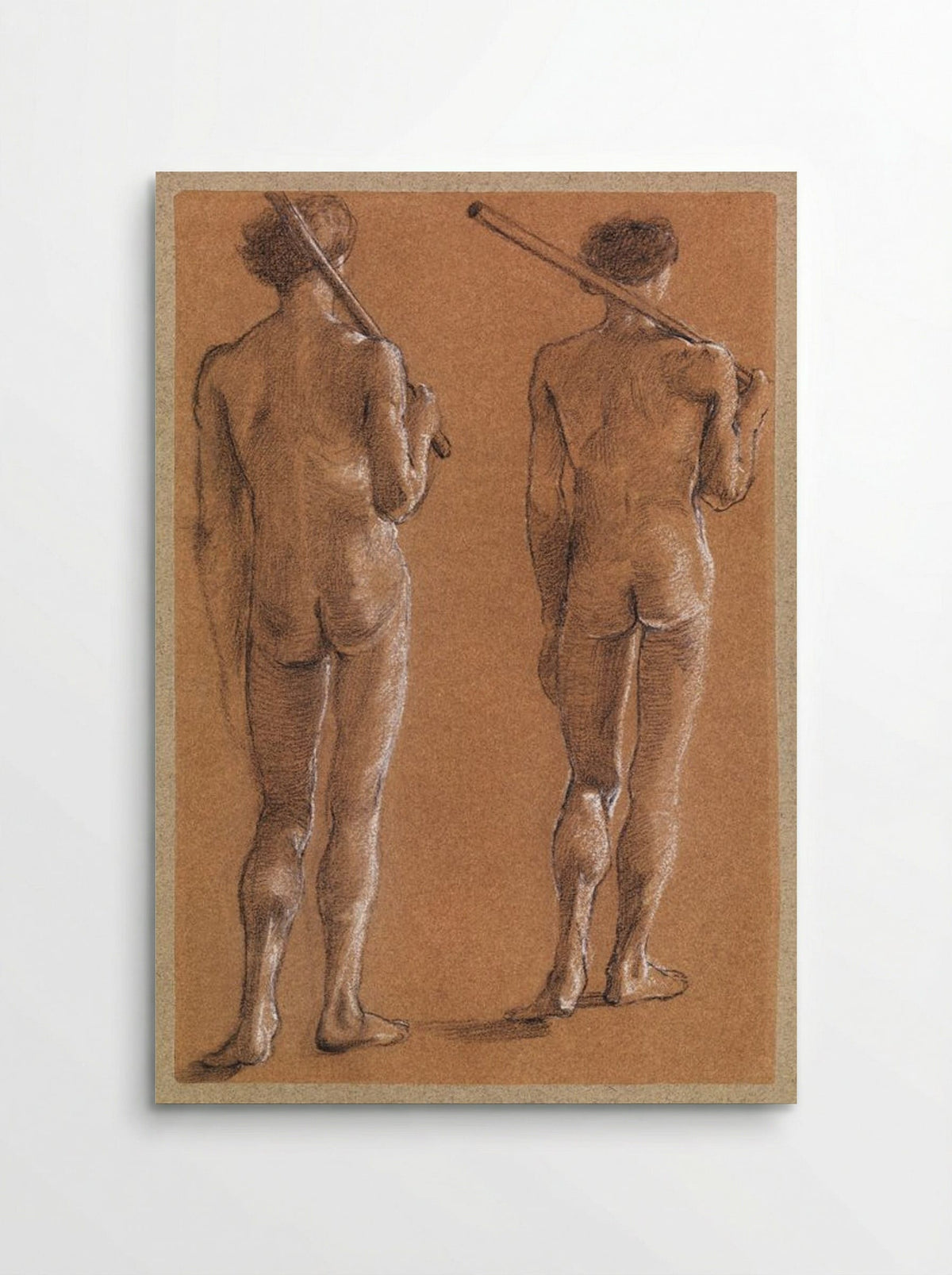 Male Nude Studies of Two Soldiers for 'The Princess Led to the Dragon' - Edward Burne-Jones - Poster