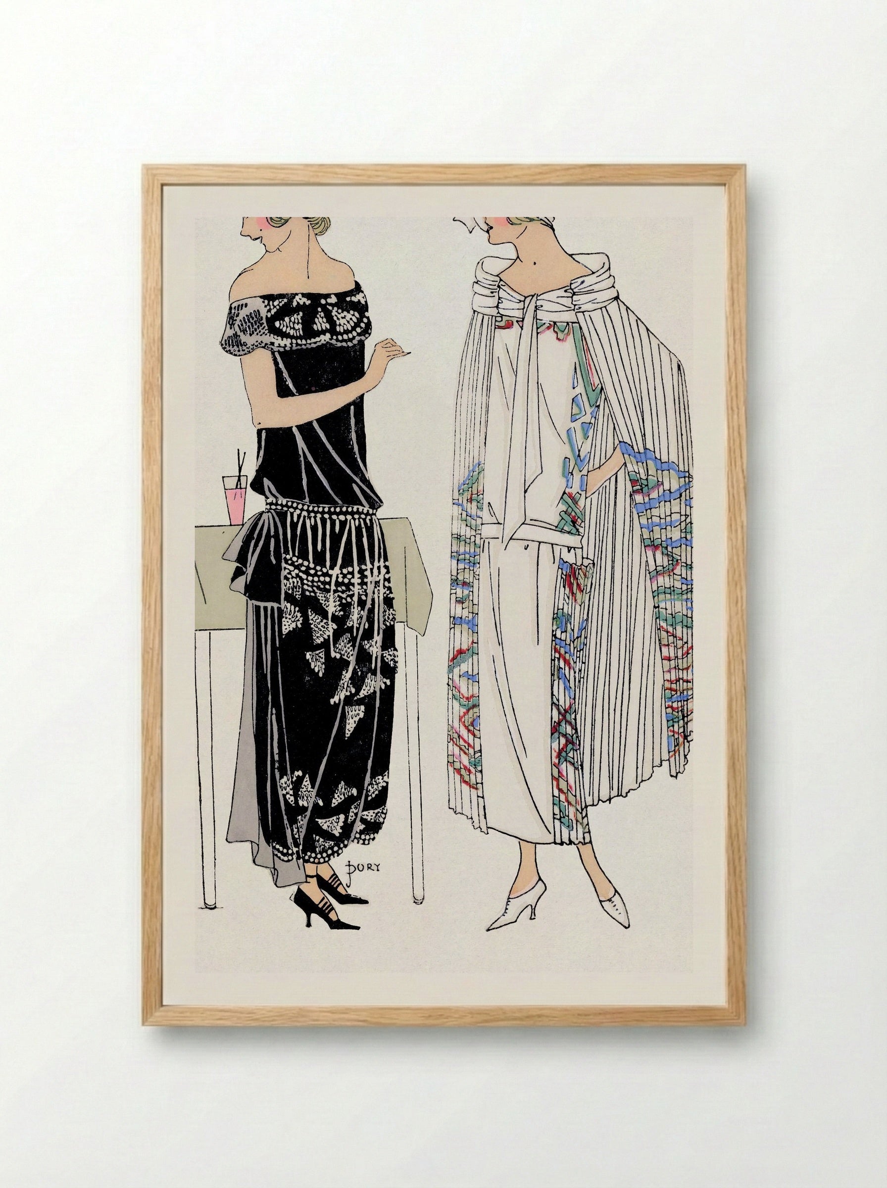 Fashion Plate from Très Parisien, No. 3 - Georges Dory - Framed Print Wood
