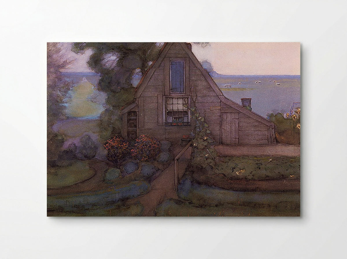Farmhouse with Polder in Blue - Piet Mondrian - Poster