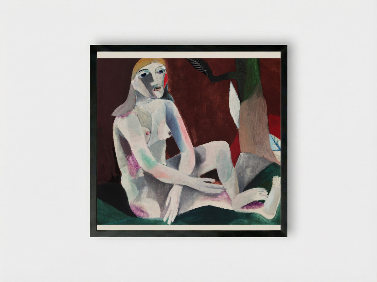 Seated Nude - Heinrich Campendonk - Framed Print Black