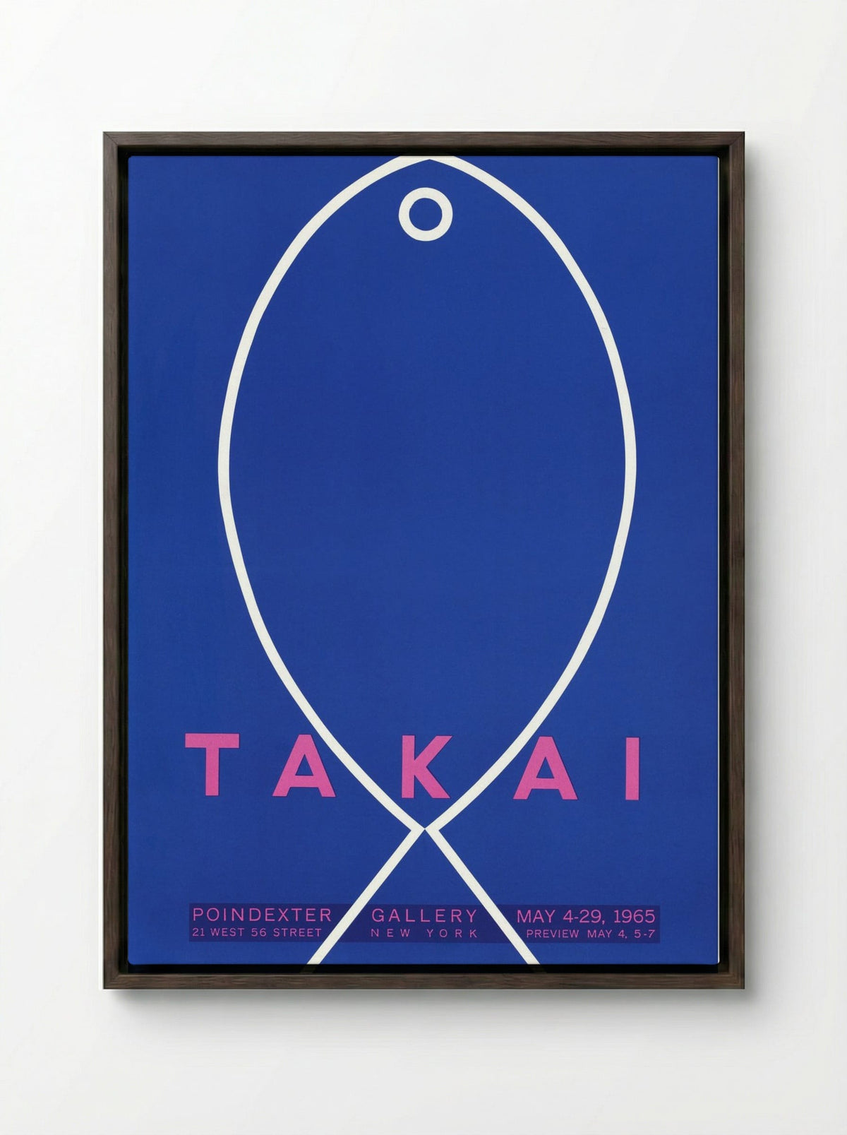 Takai Exhibition Poster, Poindexter Gallery - Takao Takai - Framed Canvas Dark Wood