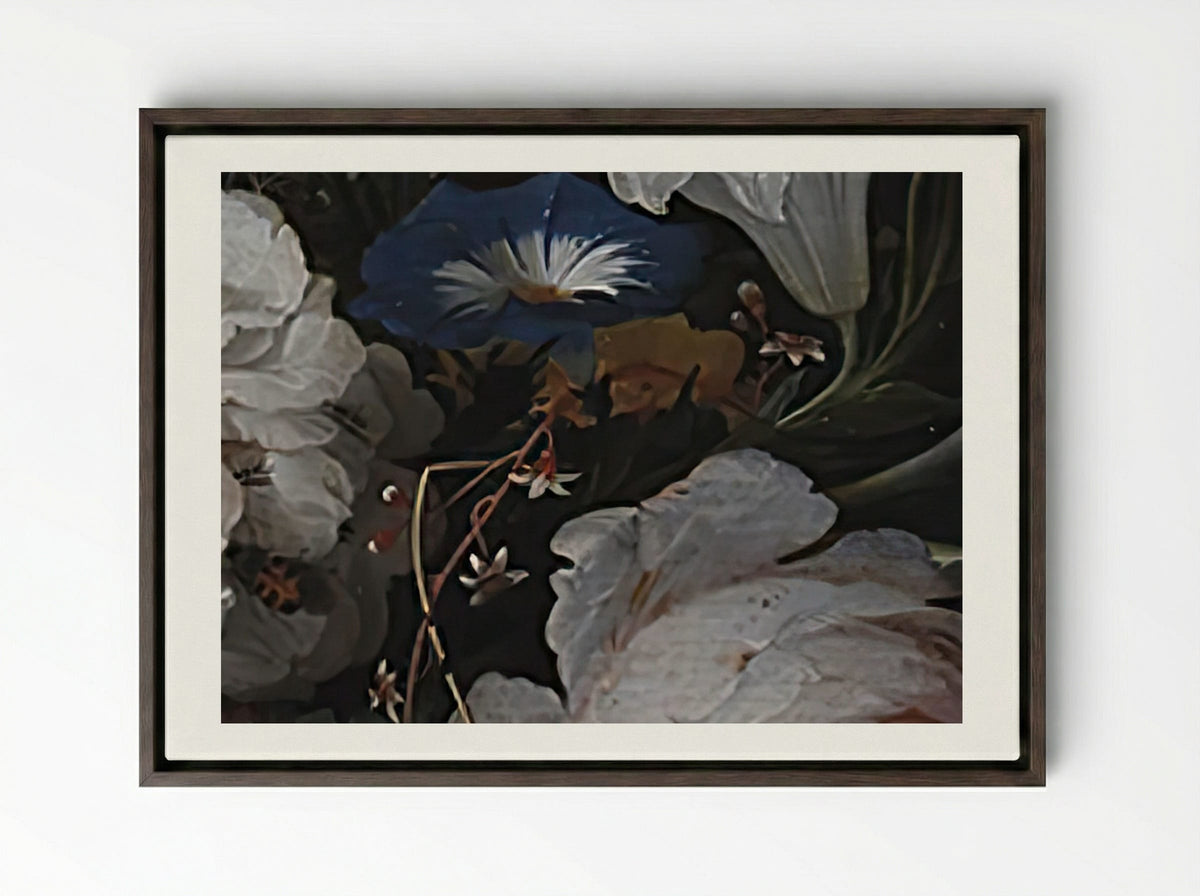 A Garland of Flowers - Abraham Mignon - Framed Canvas Dark Wood