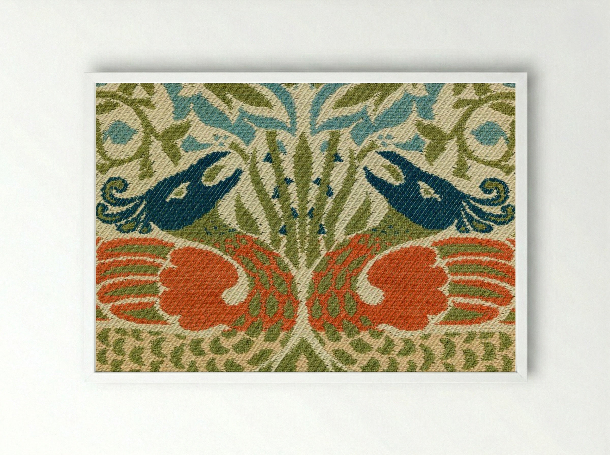 Peacock and Dragon - William Morris - Framed Print White