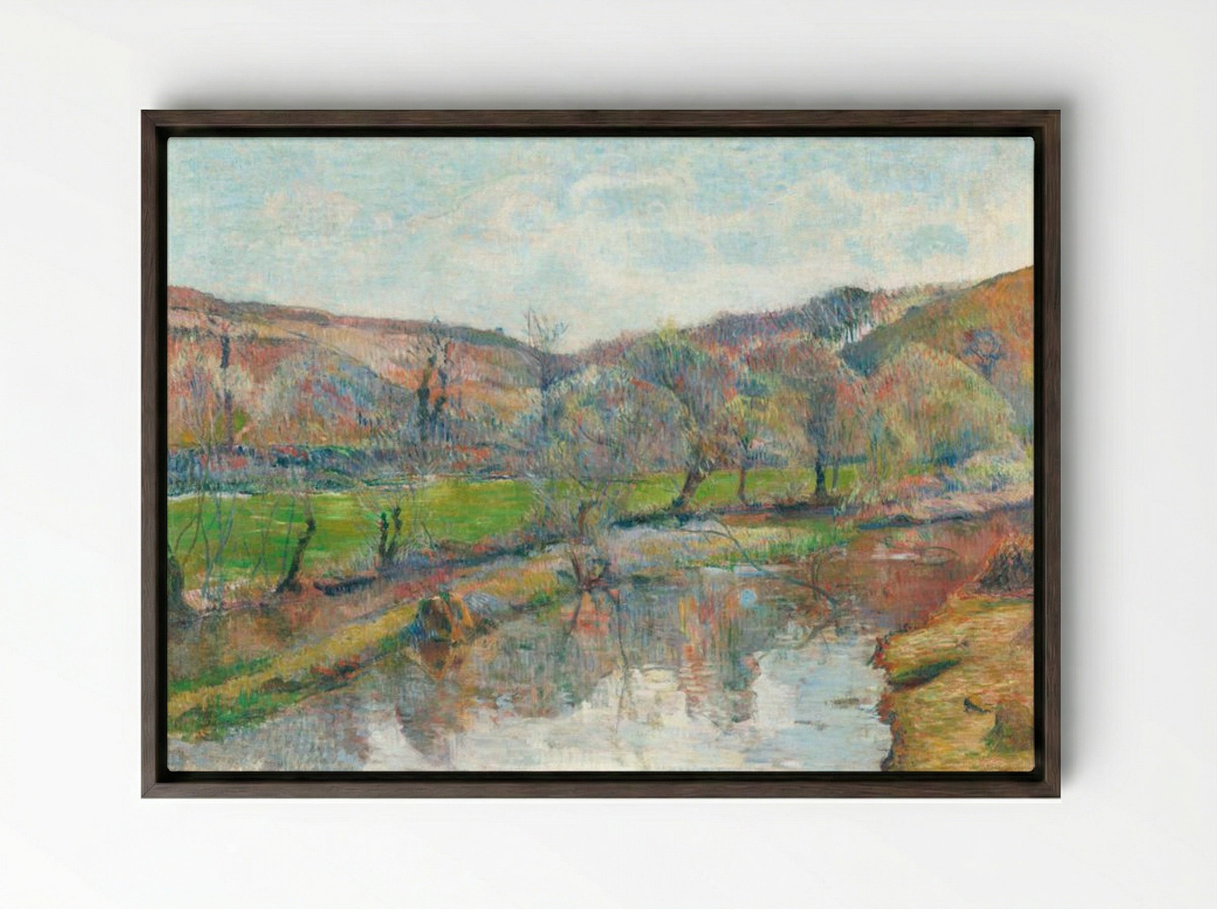 Brittany Landscape - Paul Gauguin - Framed Canvas Dark Wood