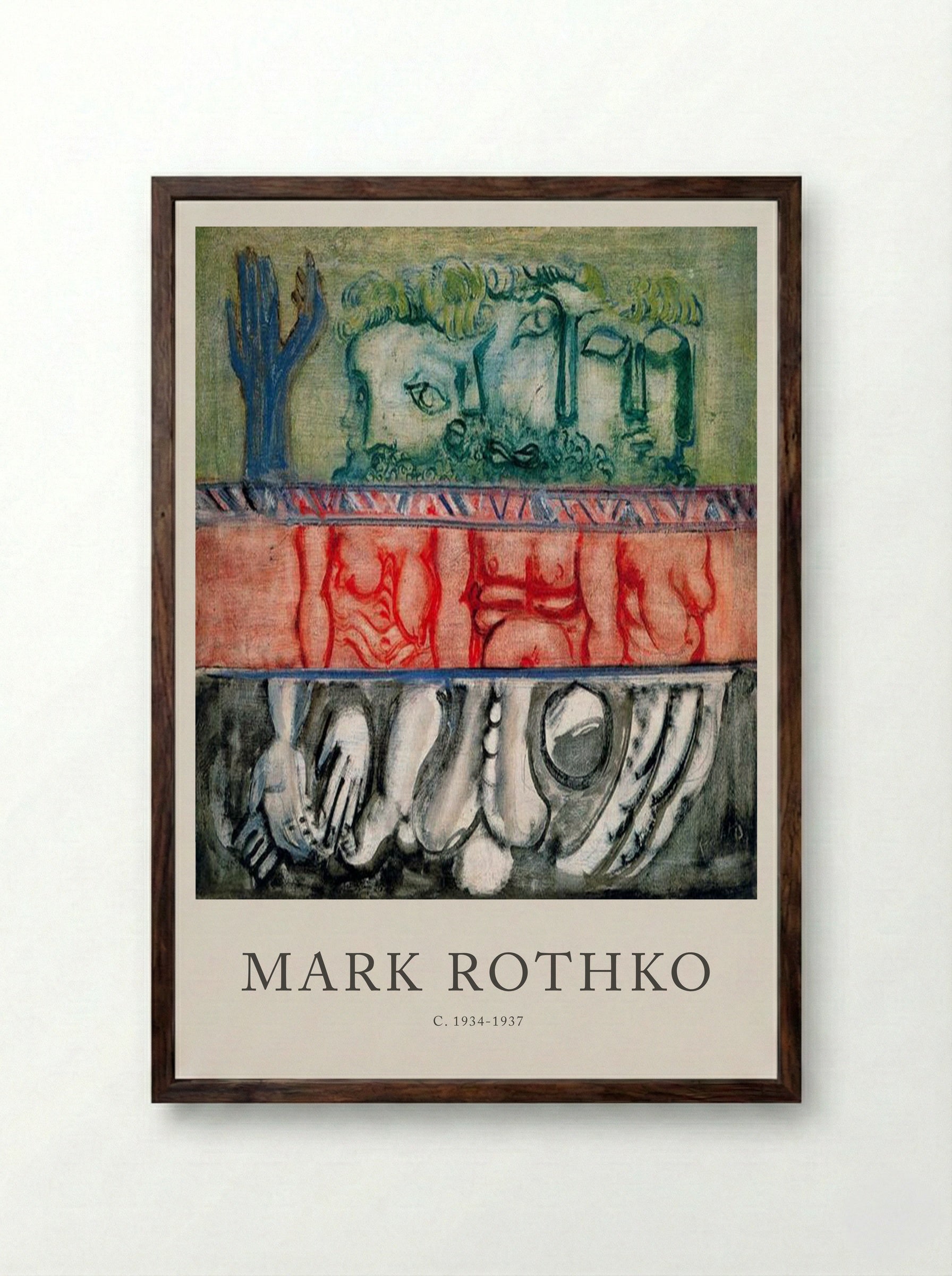 Untitled (Figurative Composition) - Mark Rothko - Framed Print Dark Wood
