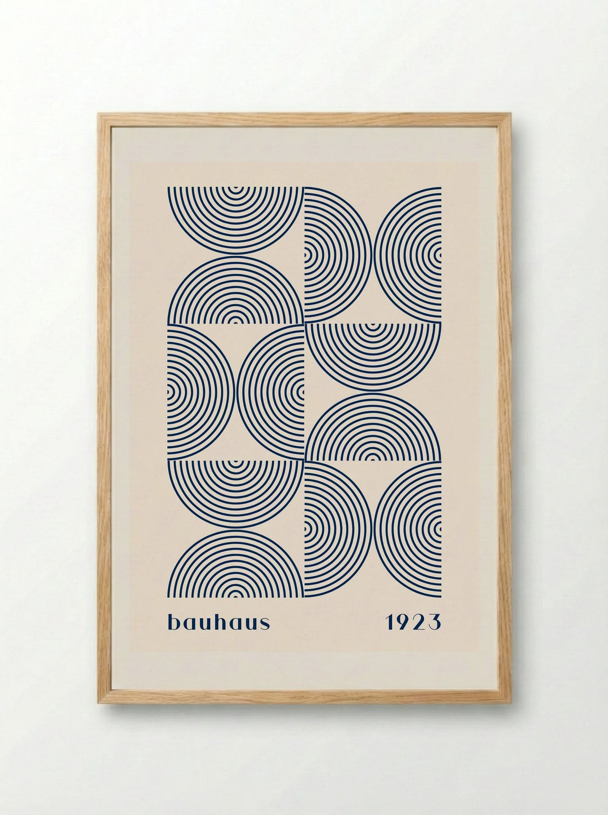 Bauhaus Navy Half-Circles 1923 - Framed Print Wood