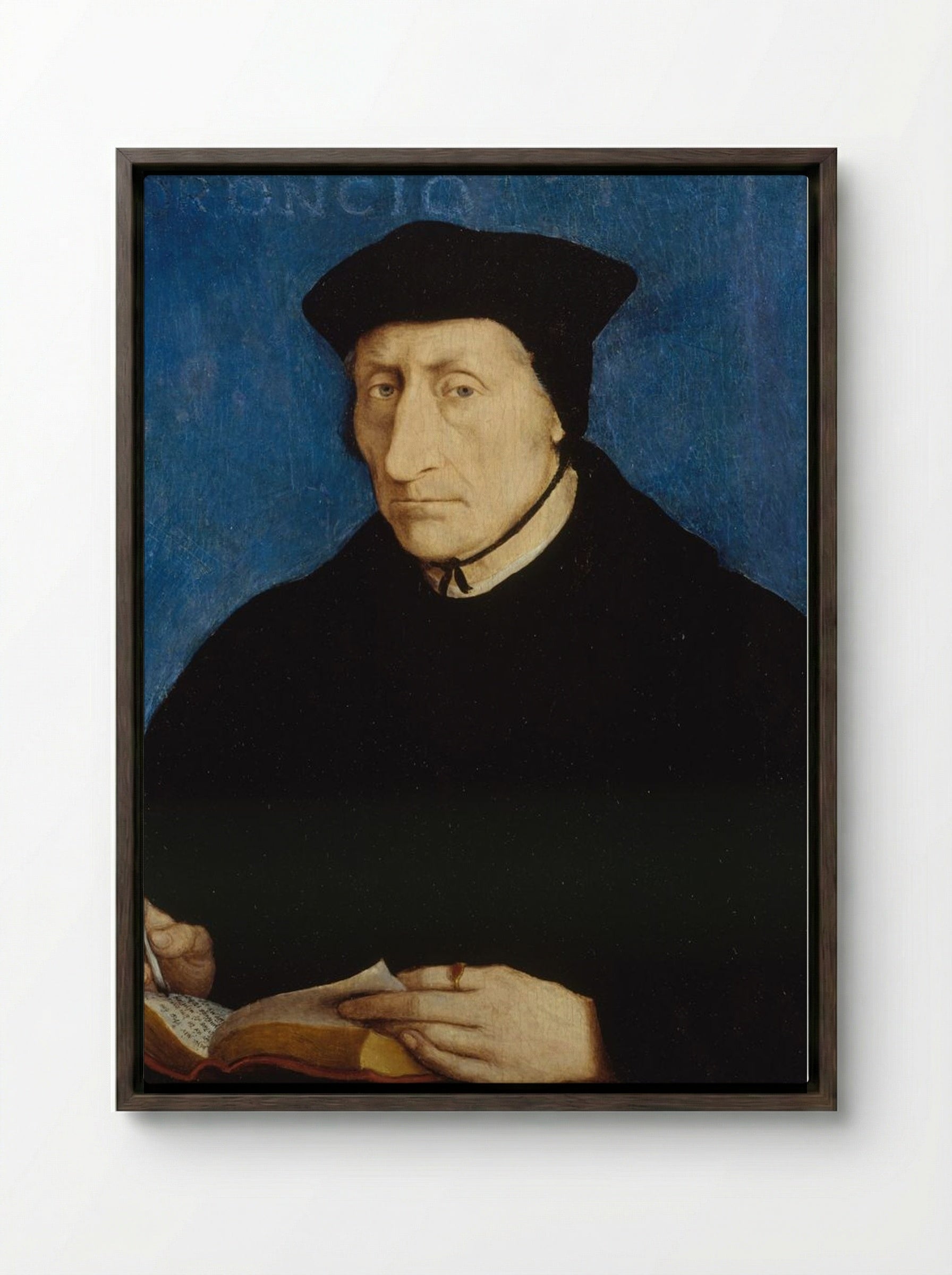 Guillaume Budé - Jean Clouet - Framed Canvas Dark Wood