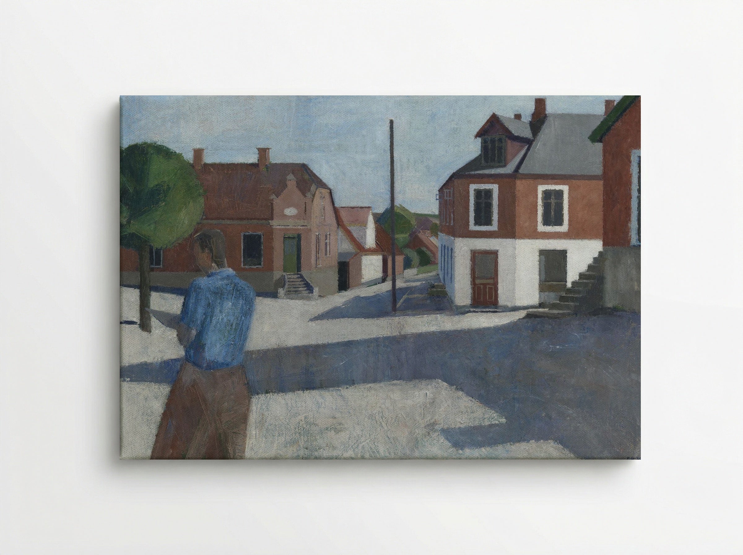 Street Scene with Figure - Erik Raadal - Canvas