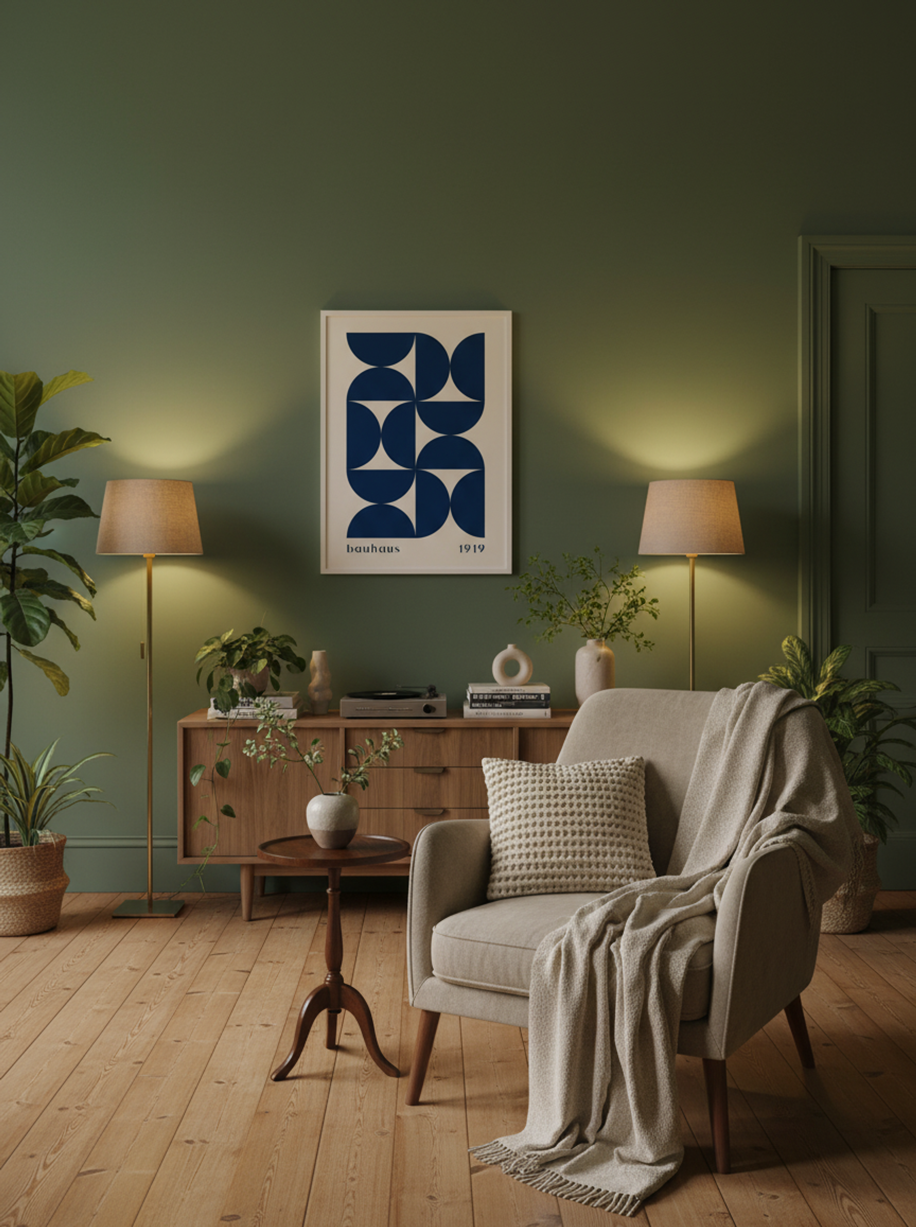 Bauhaus Geometrika (1919) in Deep Blue - Lifestyle