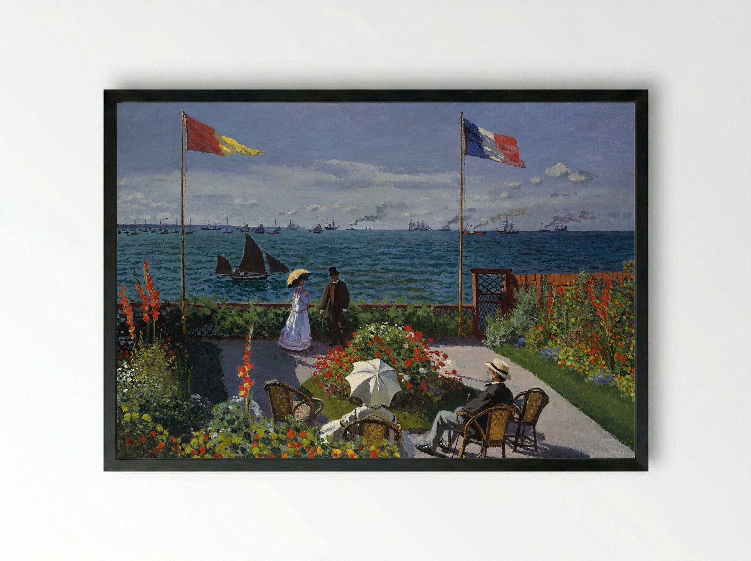 Garden at Sainte-Adresse - Claude Monet - Framed Print Black