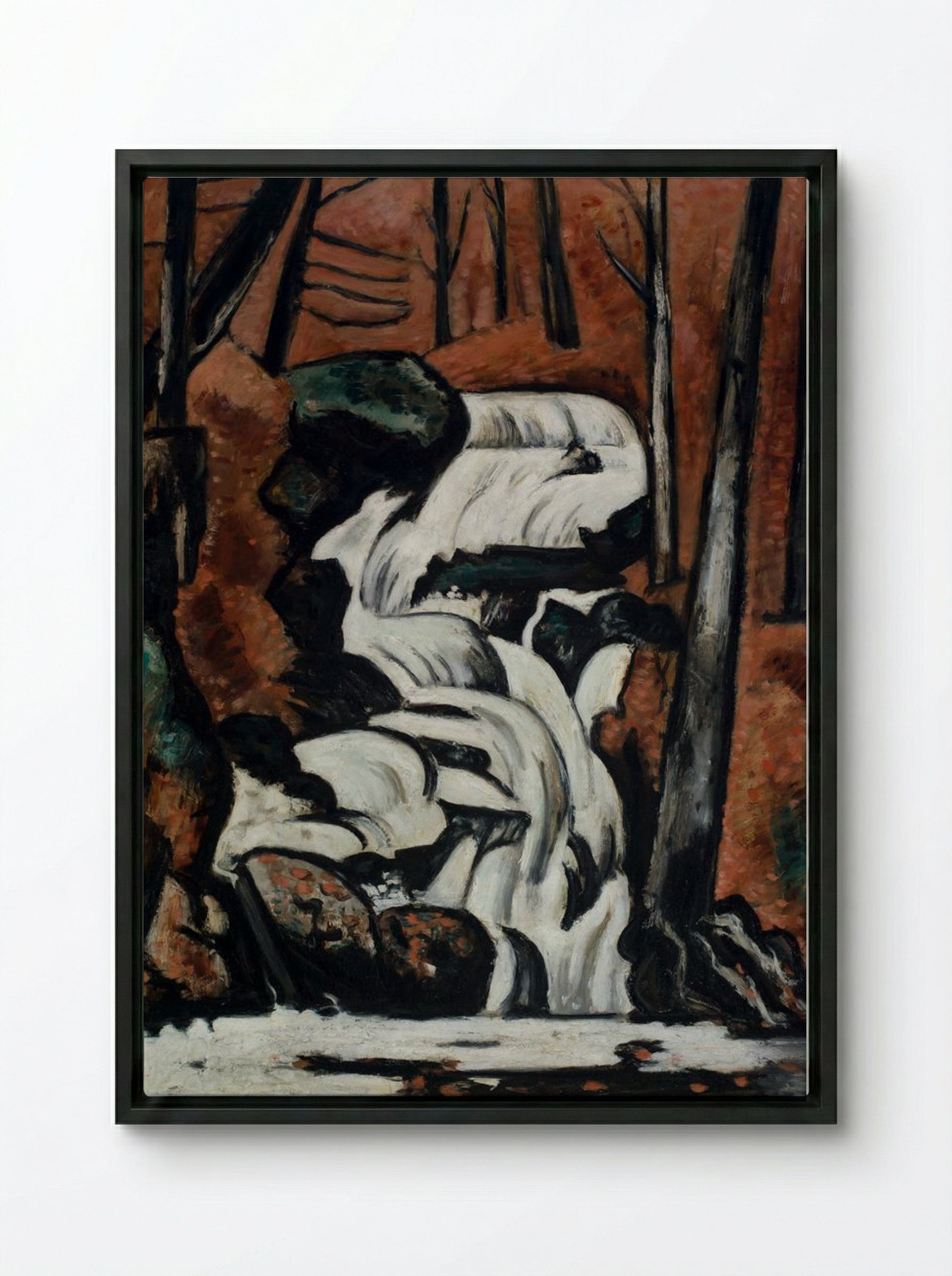 Smelt Brook Falls - Marsden Hartley - Framed Canvas Black