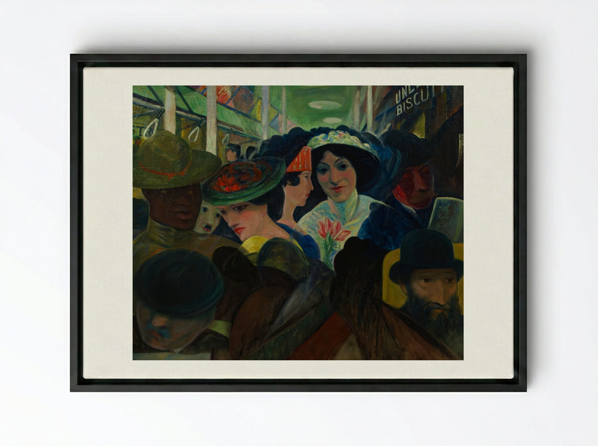 The Subway - Max Weber - Framed Canvas Black