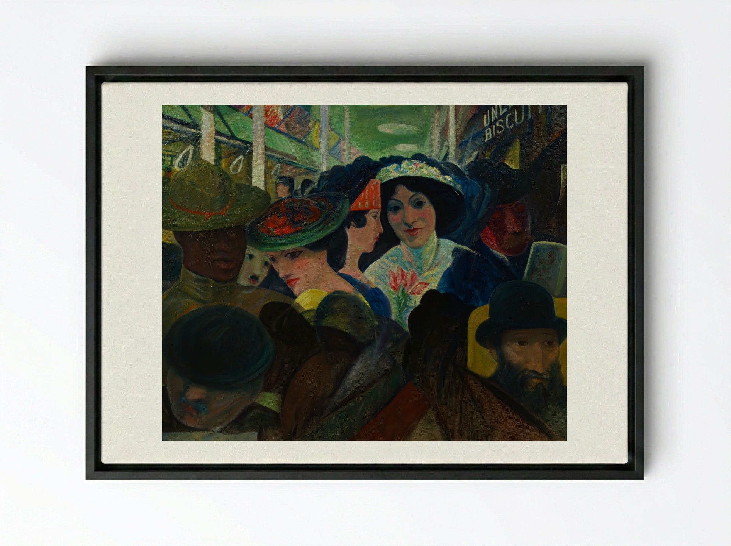 The Subway - Max Weber - Framed Canvas Black