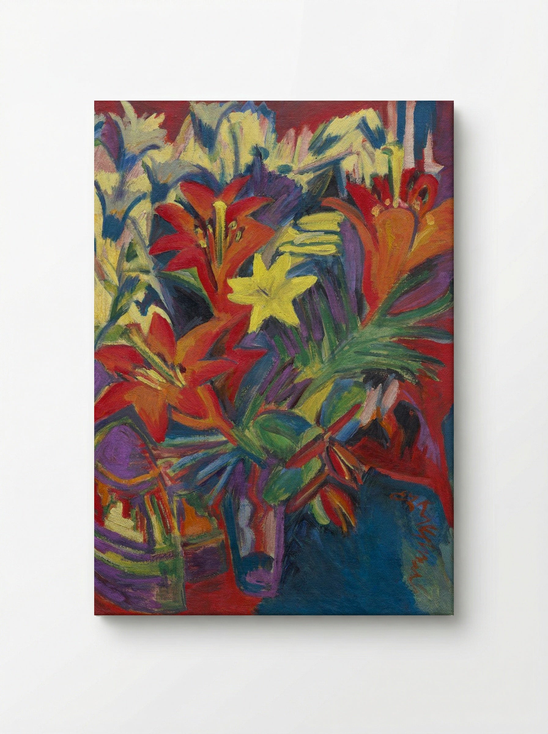 Still Life with Lilies - Ernst Ludwig Kirchner - Canvas