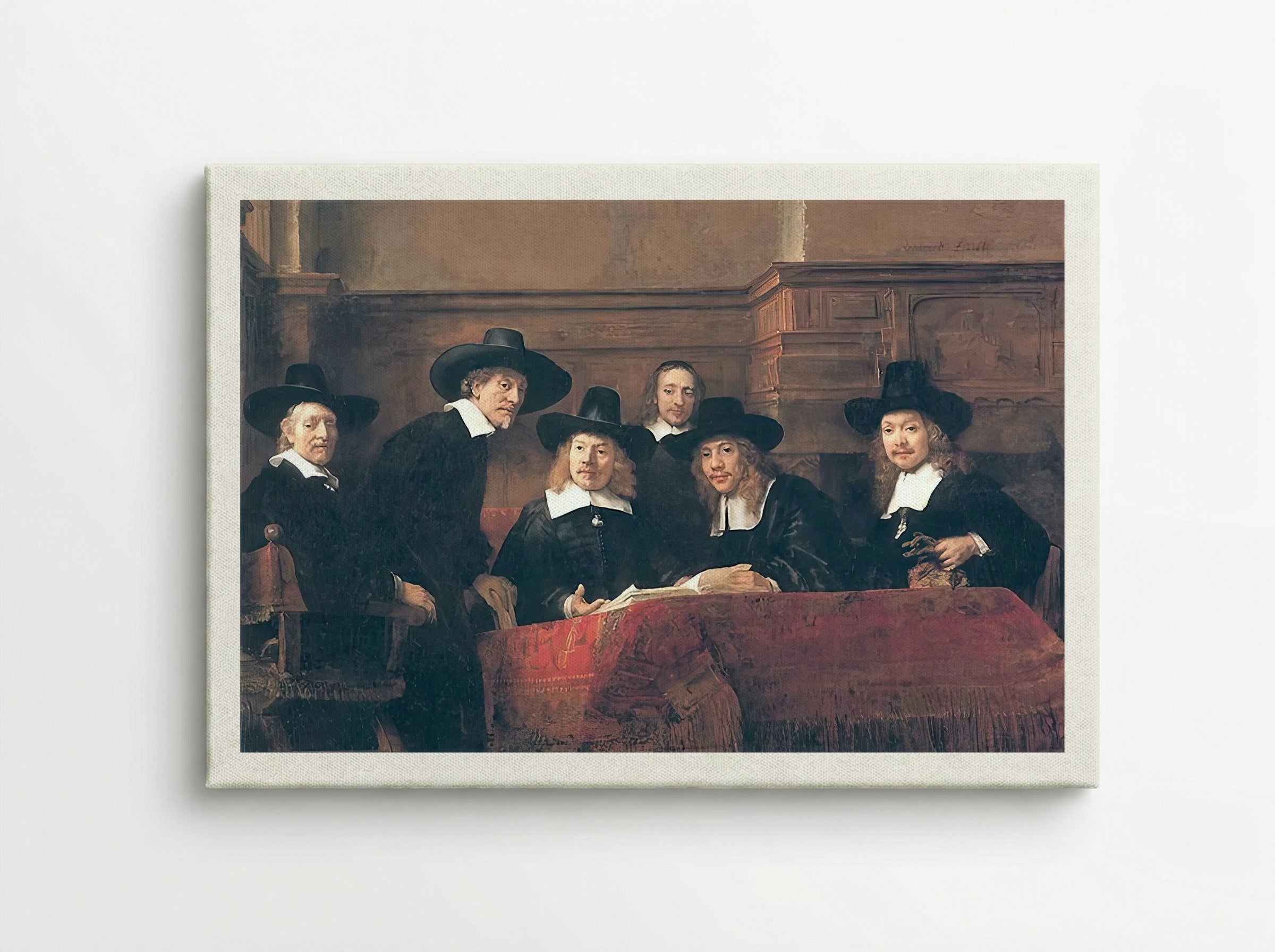 The Syndics of the Drapers' Guild - Rembrandt van Rijn - Canvas