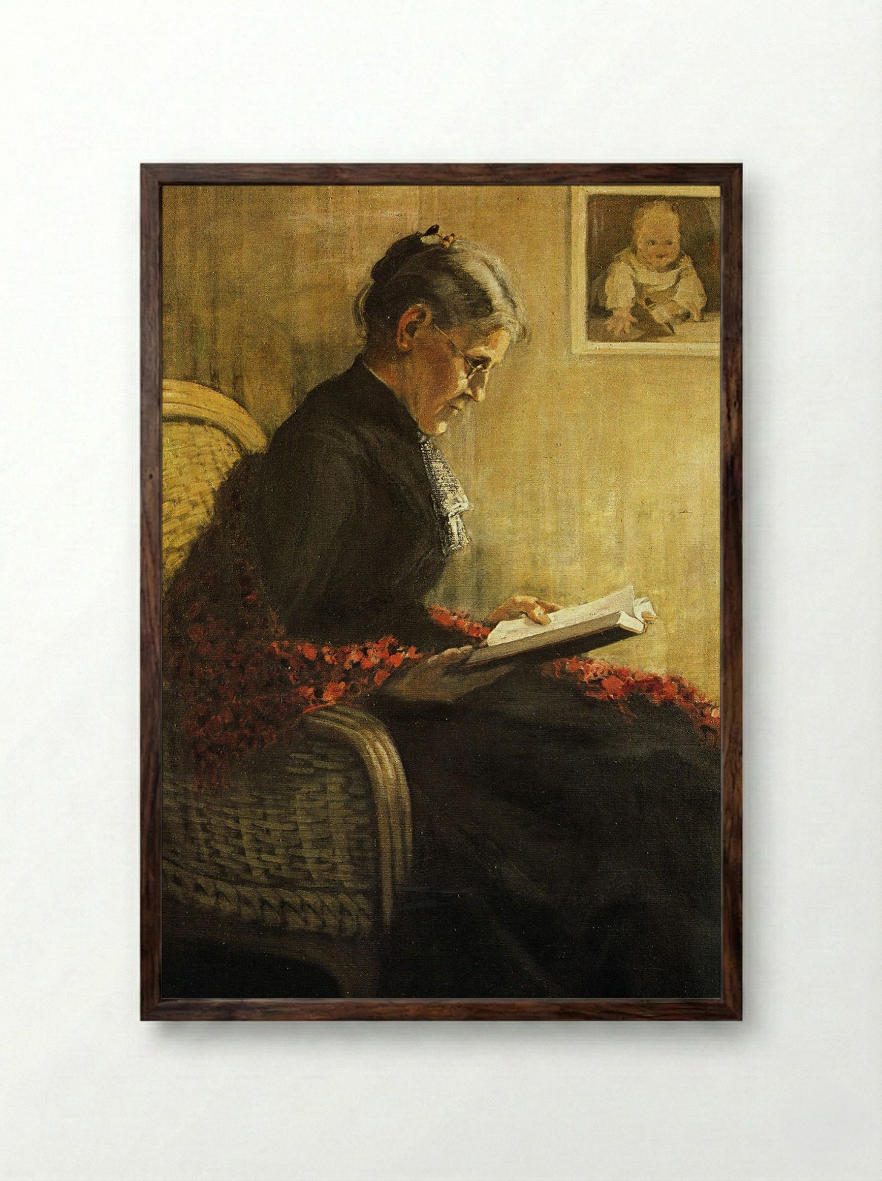 Arrangement in Grey and Black, Portrait of the Artist's Mother - James Abbott McNeill Whistler - Framed Print Dark Wood