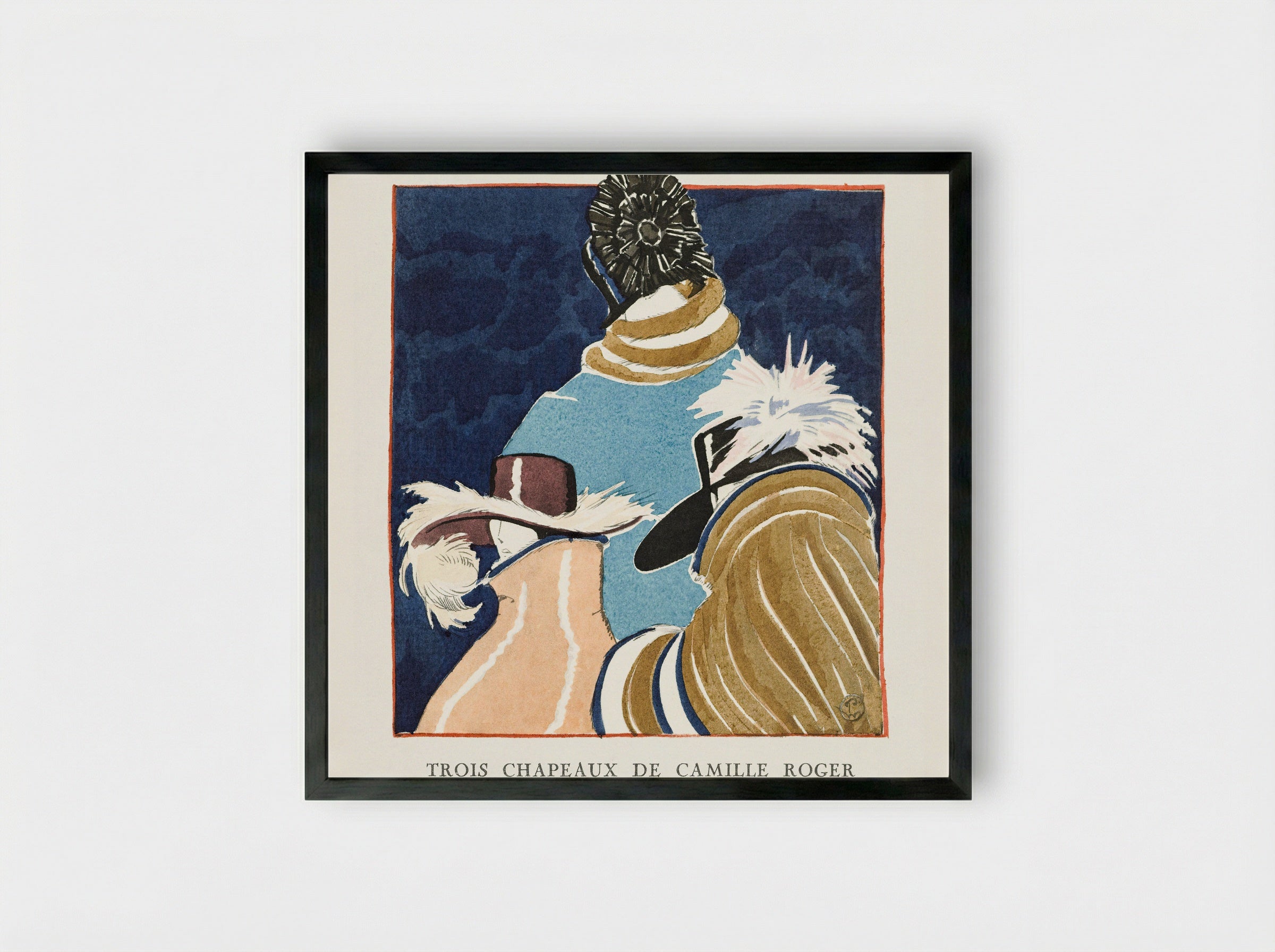 Accessories: Trois Chapeaux de Camille Roger - Porter Woodruff - Framed Print Black