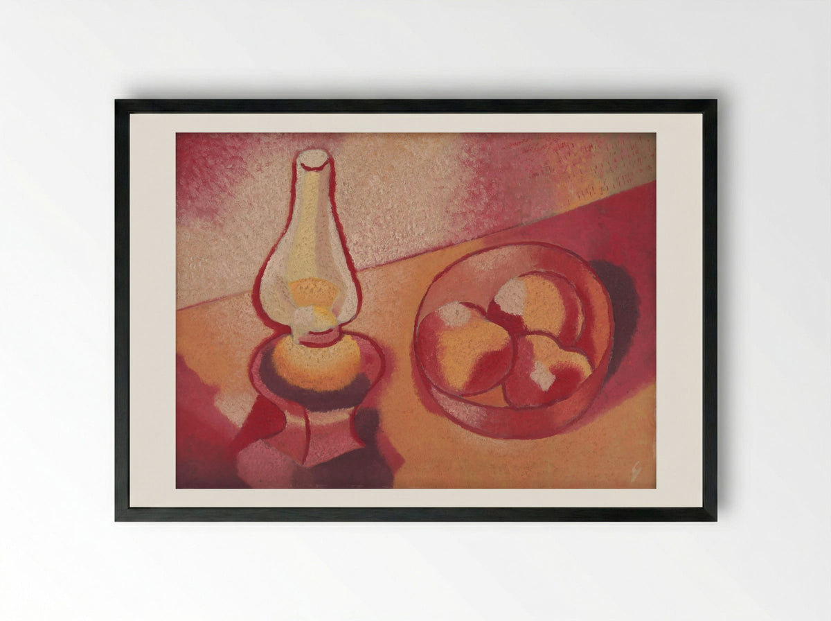 Still Life with a Lamp - Mikuláš Galanda - Framed Print Black