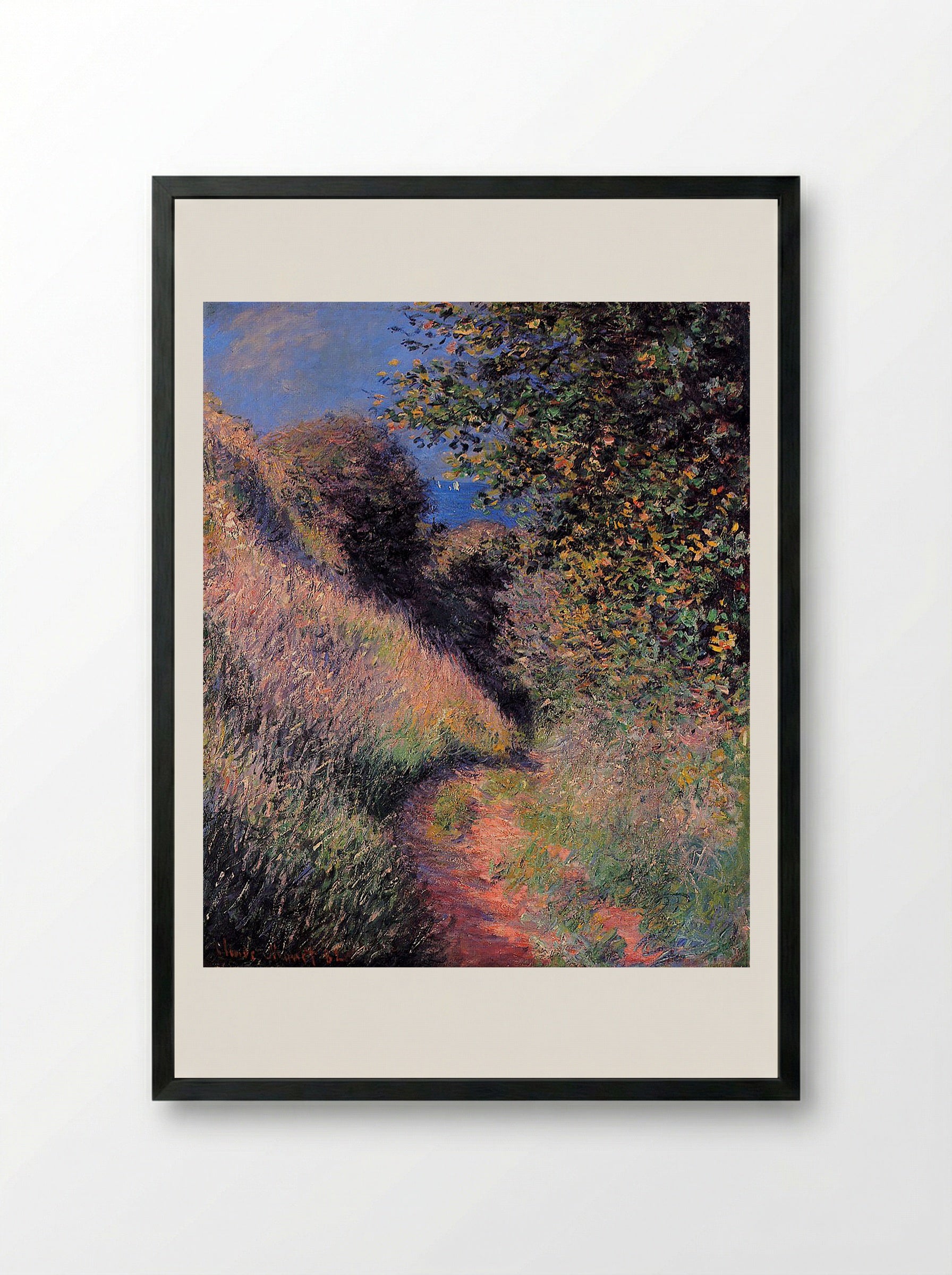 Path at Pourville - Claude Monet - Framed Print Black