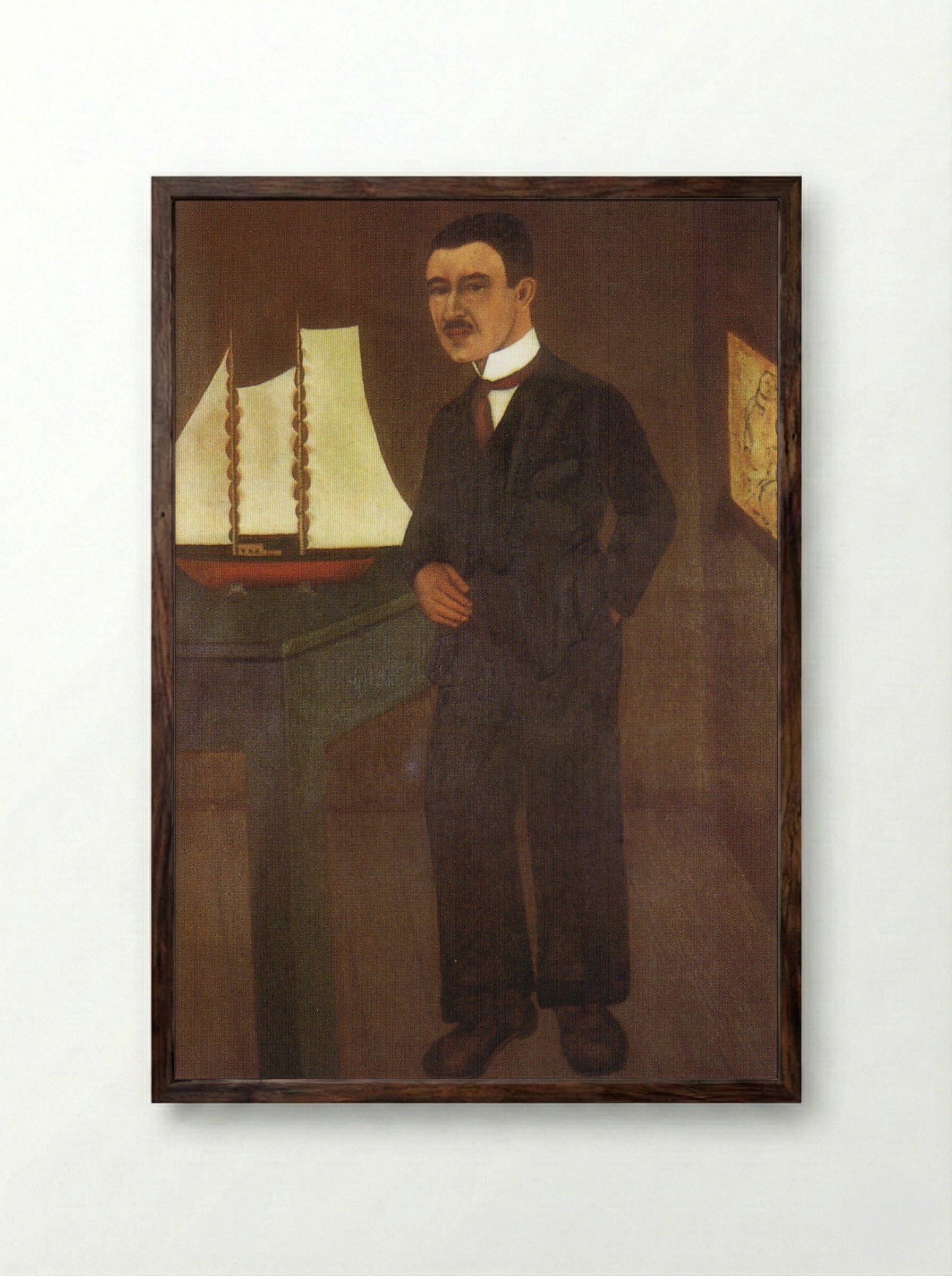 Portrait of Dr. Leo Eloesser - Fine Art Print - Framed Print Dark Wood