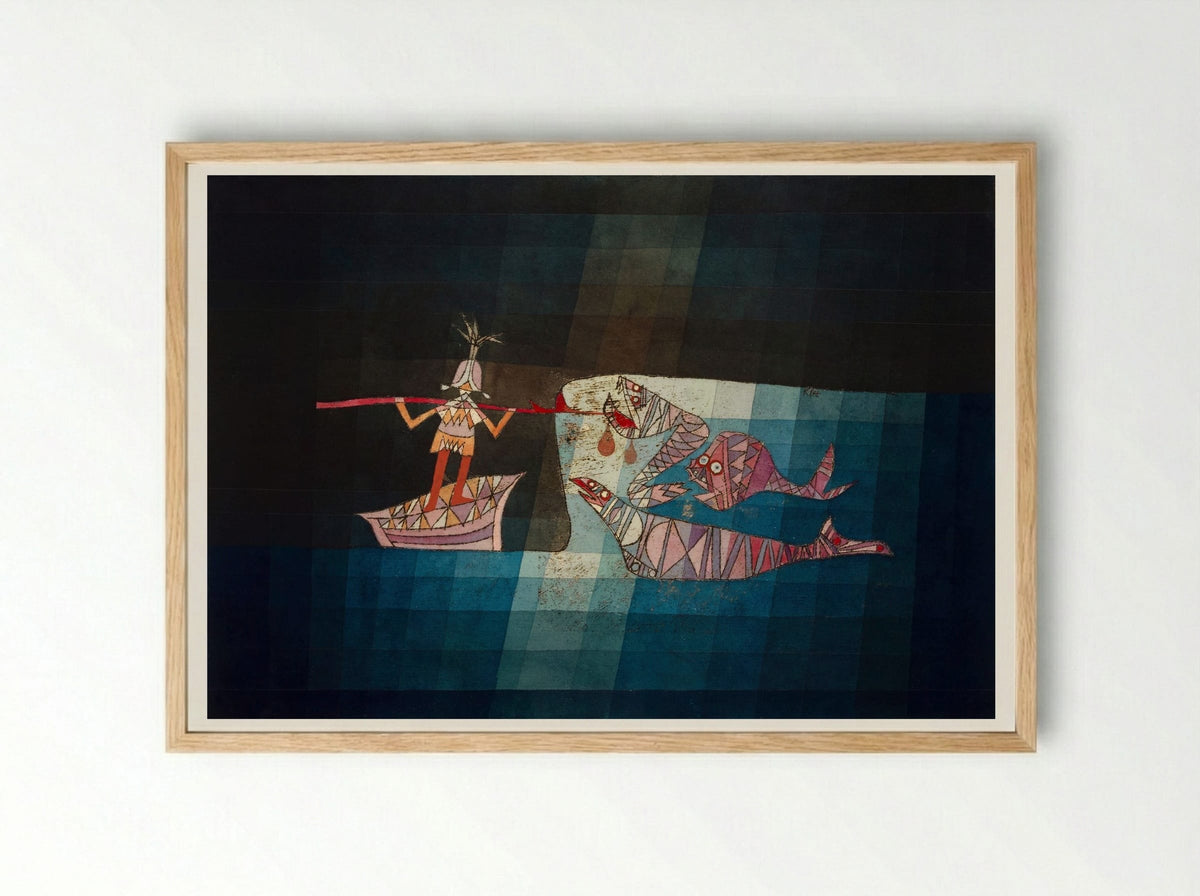 Battle Scene from 'The Seafarers' - Paul Klee - Framed Print Wood