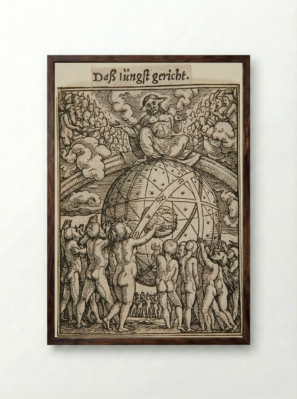 The Last Judgment - Hans Holbein the Younger - Framed Print Dark Wood