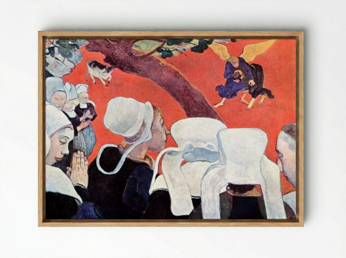 Vision of the Sermon (Jacob Wrestling with the Angel) - Paul Gauguin - Framed Canvas Wood