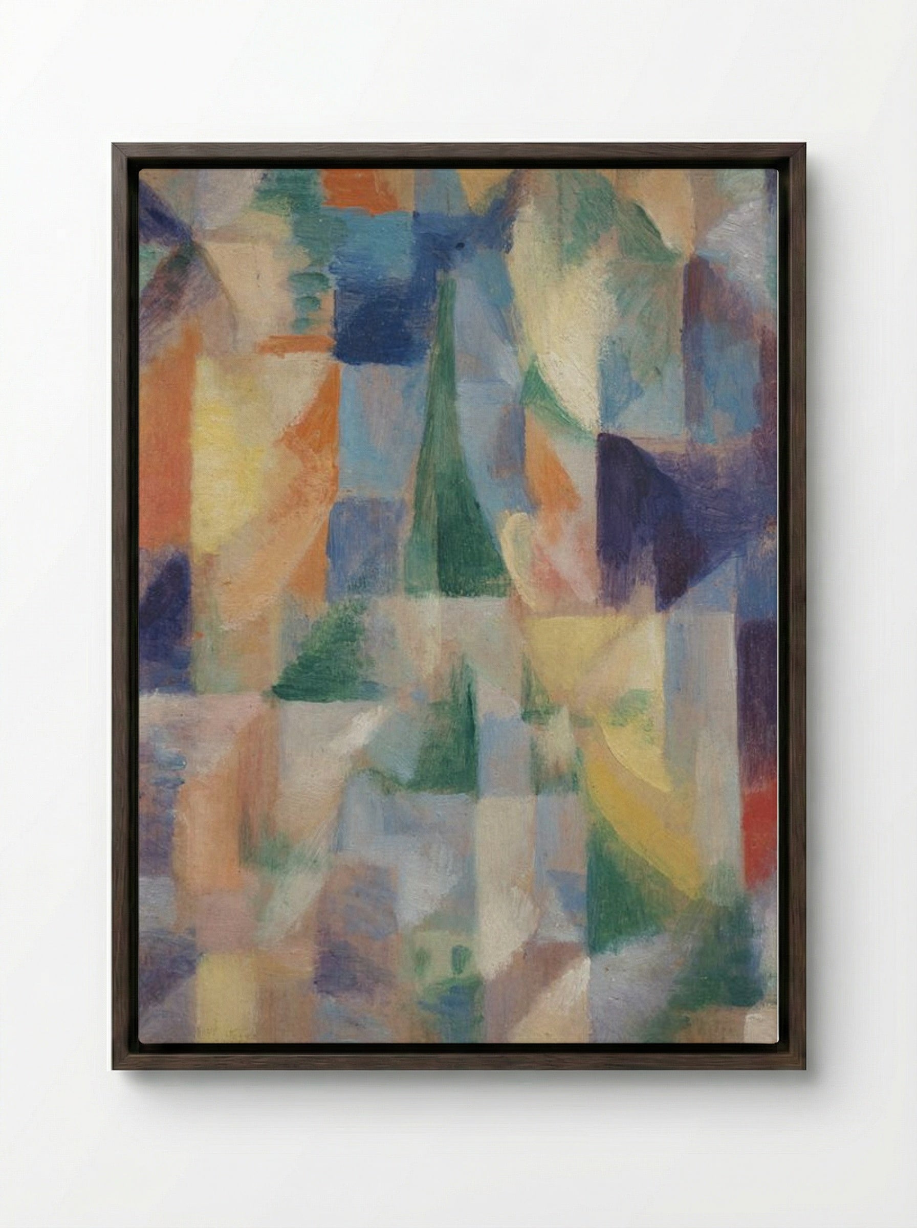 Untitled (Abstract Cityscape) - Fine Art Print - Framed Canvas Dark Wood