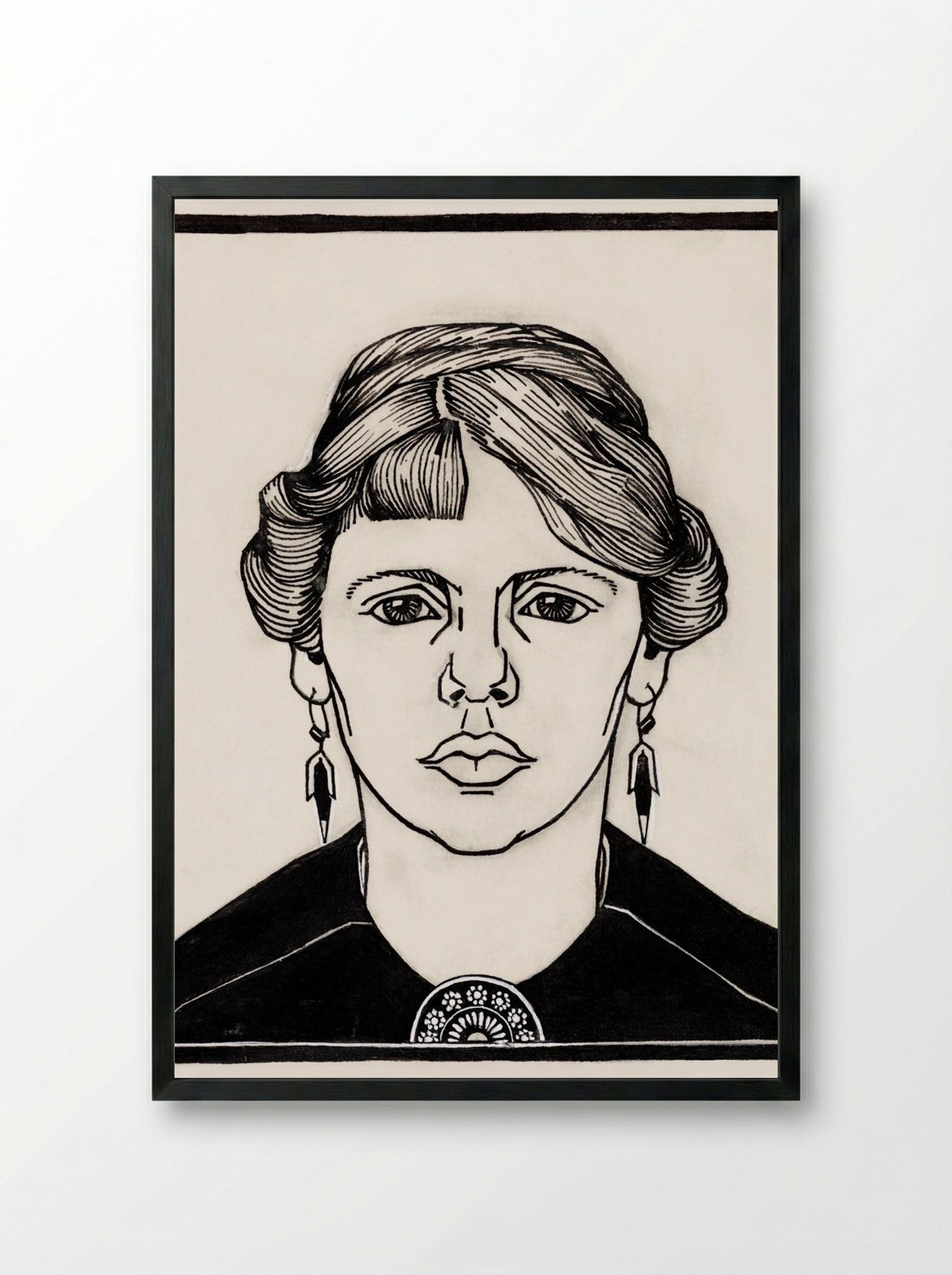 Portrait of a Woman - Julie de Graag - Framed Print Black
