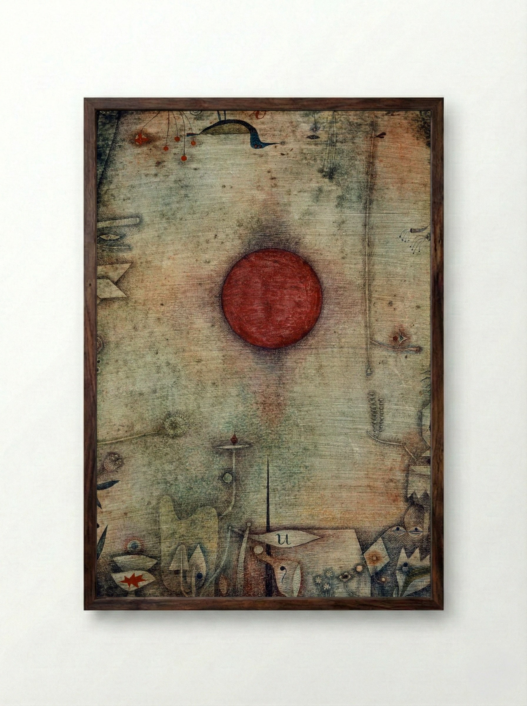 Ad marginem - Paul Klee - Framed Print Dark Wood